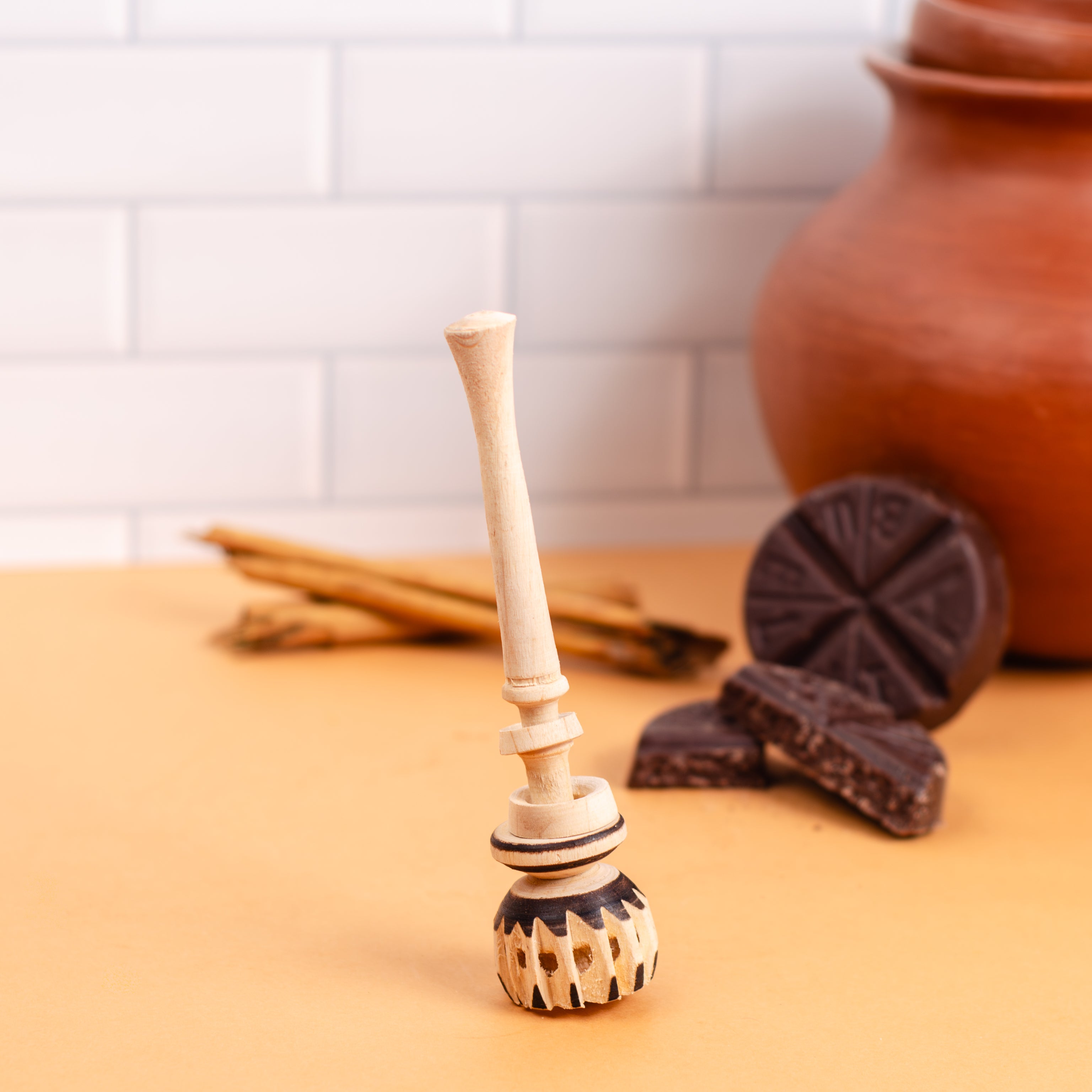 Small Natural Wooden Molinillo Whisk