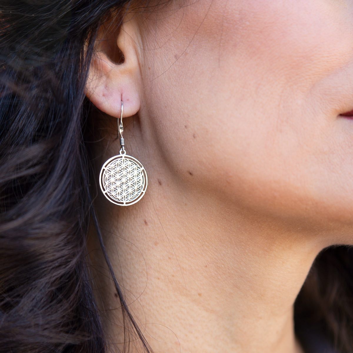 Sterling Silver Moneda Dangle Earrings