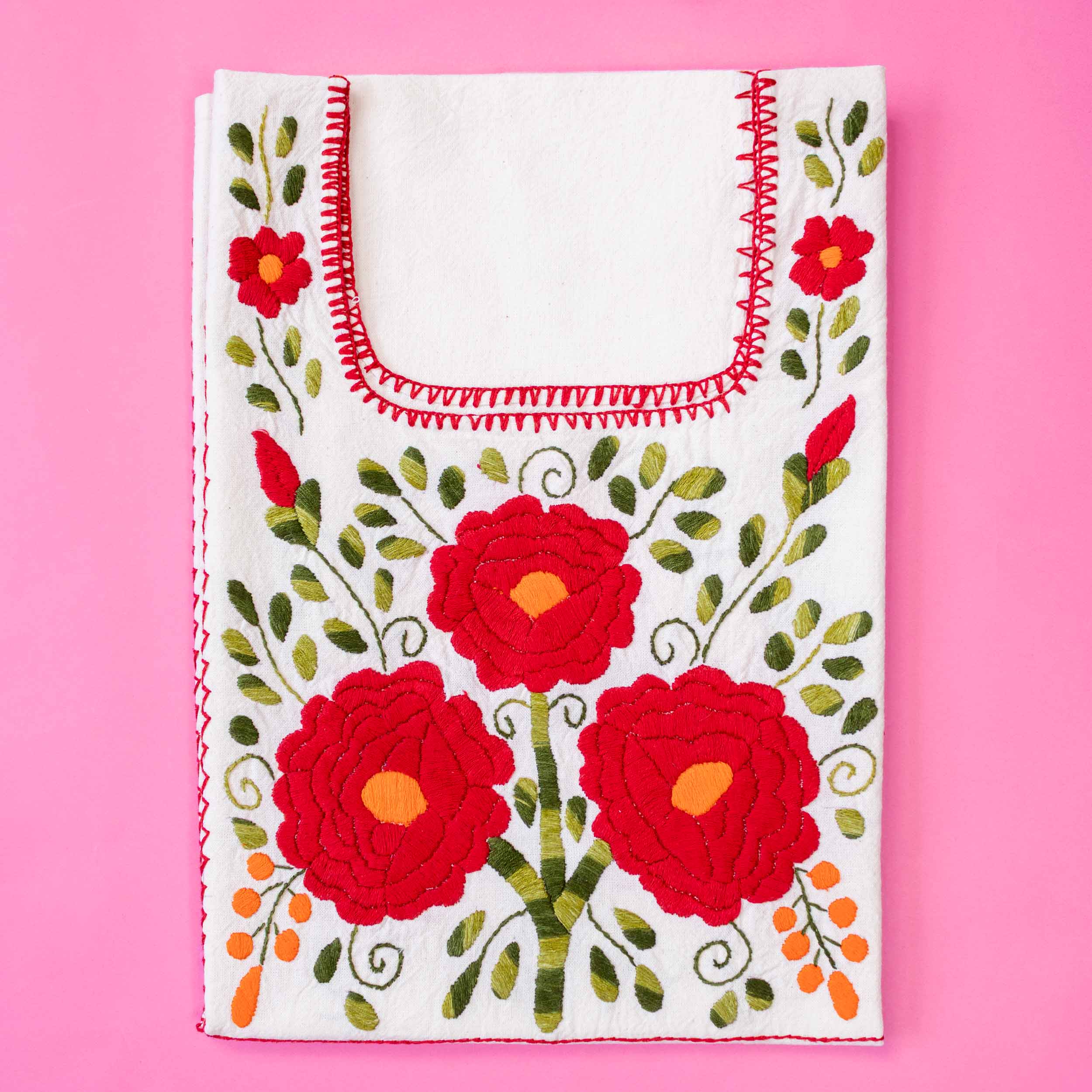 Amuzgo Hand-Embroidered Manta Blouse