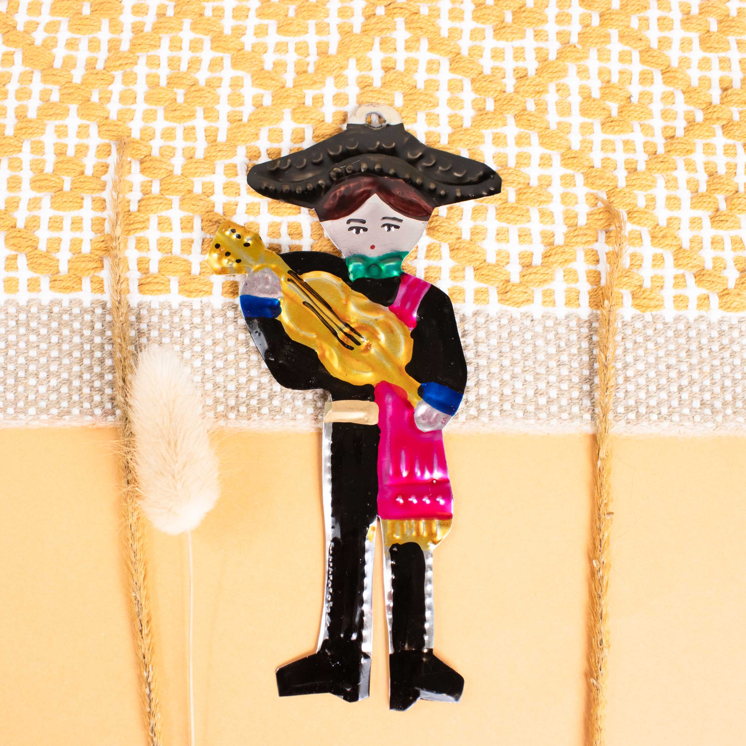 Mariachi Mexican Tin Art Wall Ornament