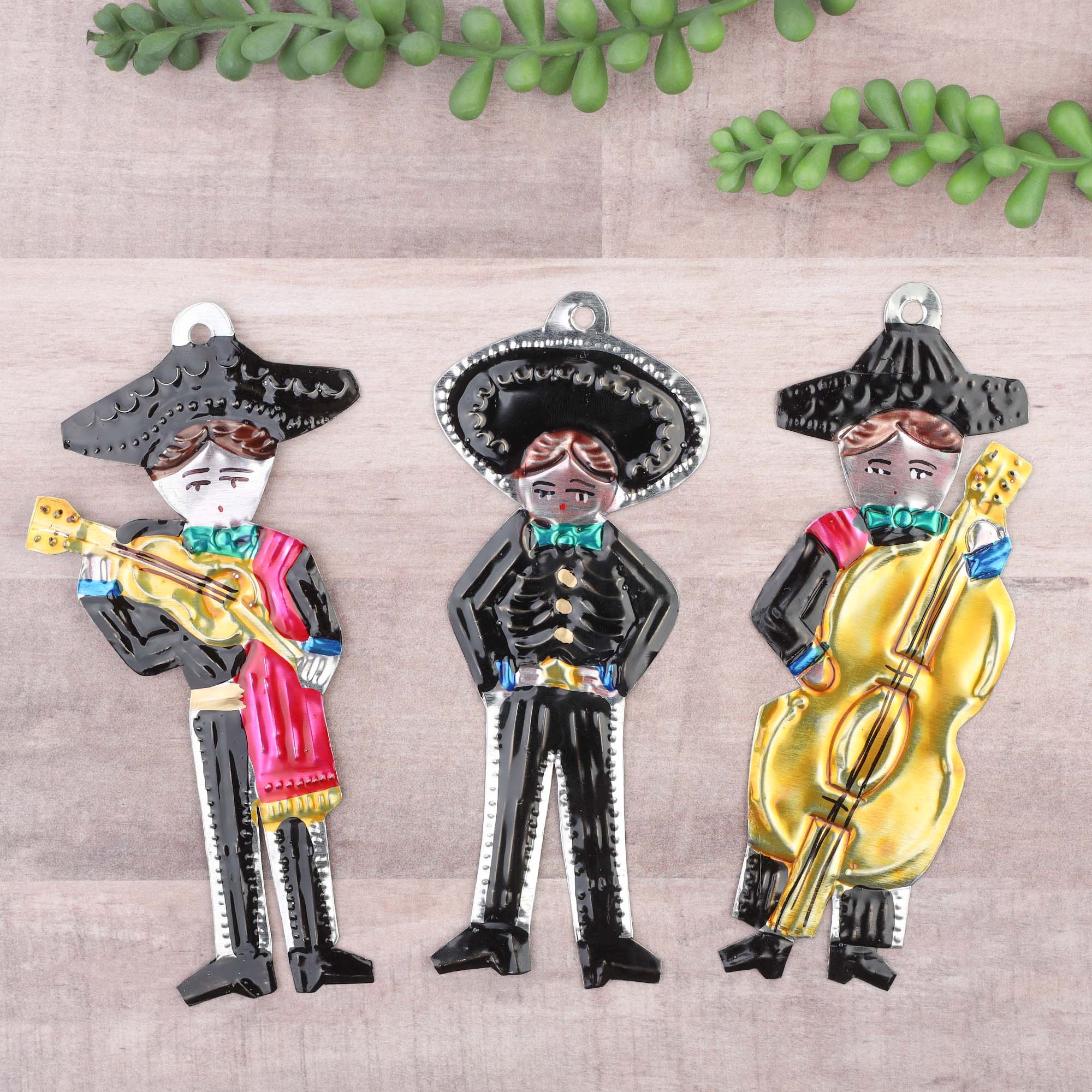 Mariachi Mexican Tin Art Wall Ornament