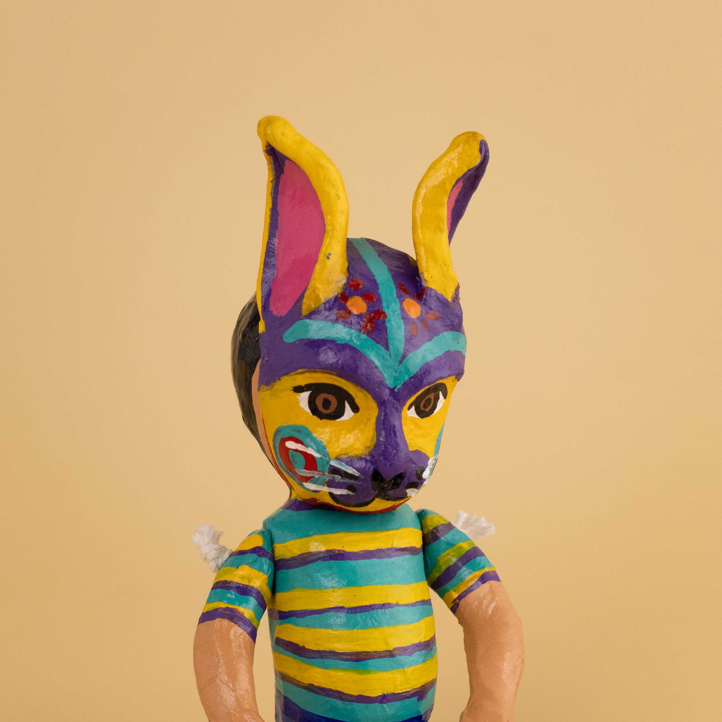 Papier Mache Nahuales Dolls Spirit Animals with Mask