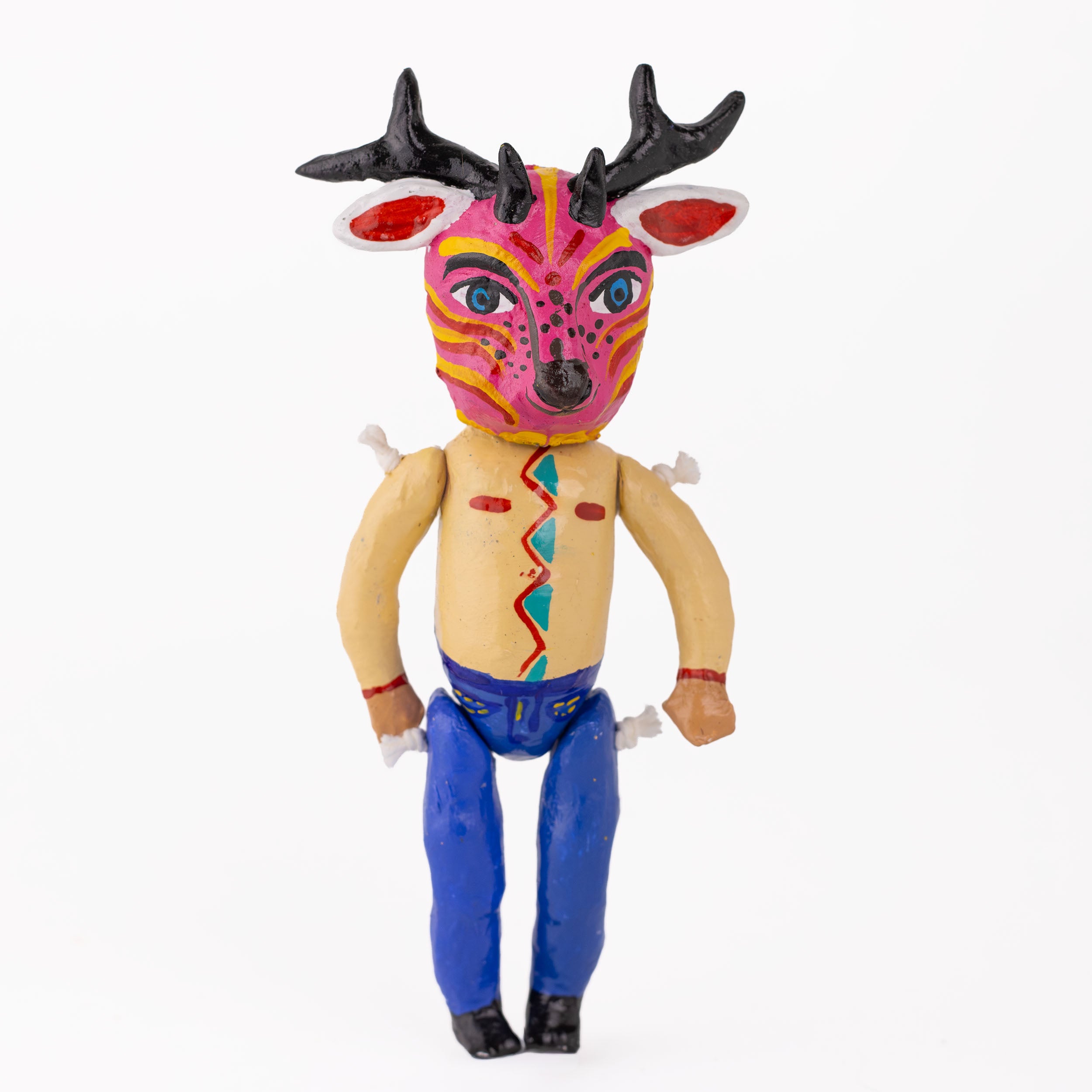 Papier Mache Nahuales Dolls Spirit Animals with Mask