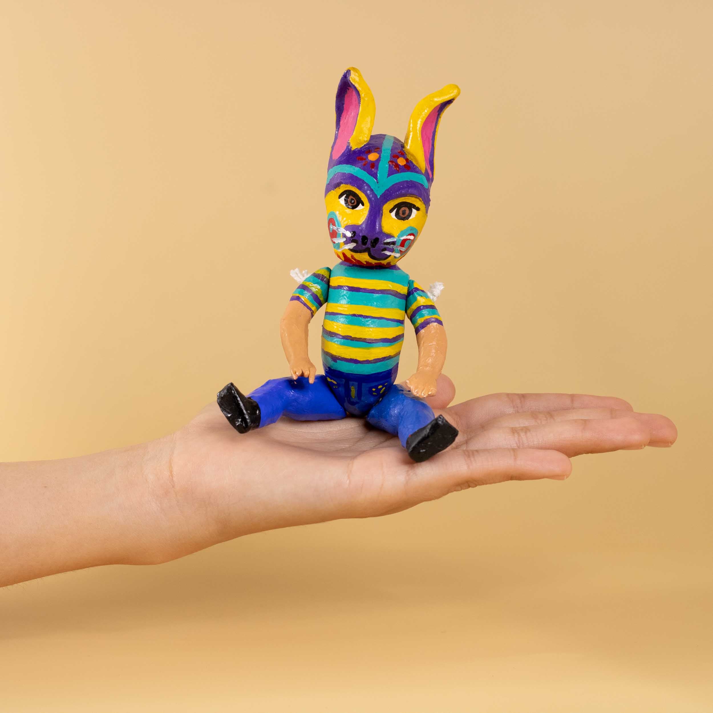 Papier Mache Nahuales Dolls Spirit Animals with Mask