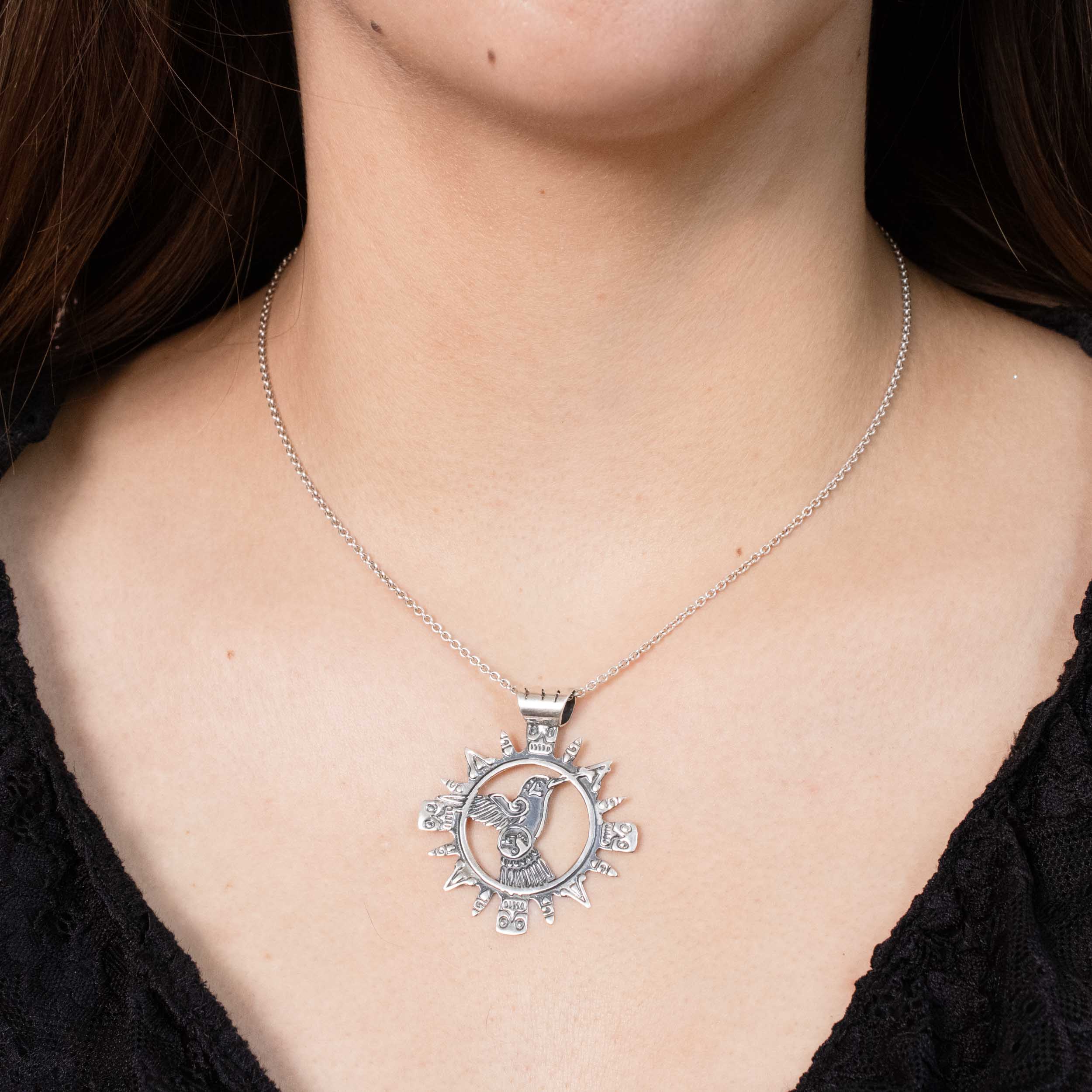 Sterling Silver Canción del Colibrí Pendant