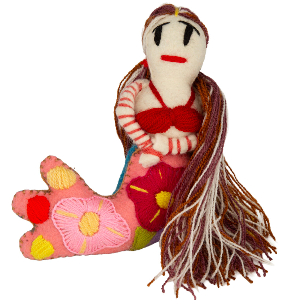 Mermaid Hand-Embroidered Stuffed Doll