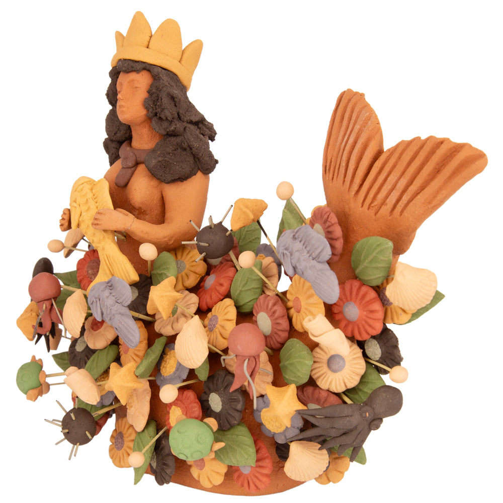 Tlanchana Barro Pigmentado Mermaid Clay Sculpture
