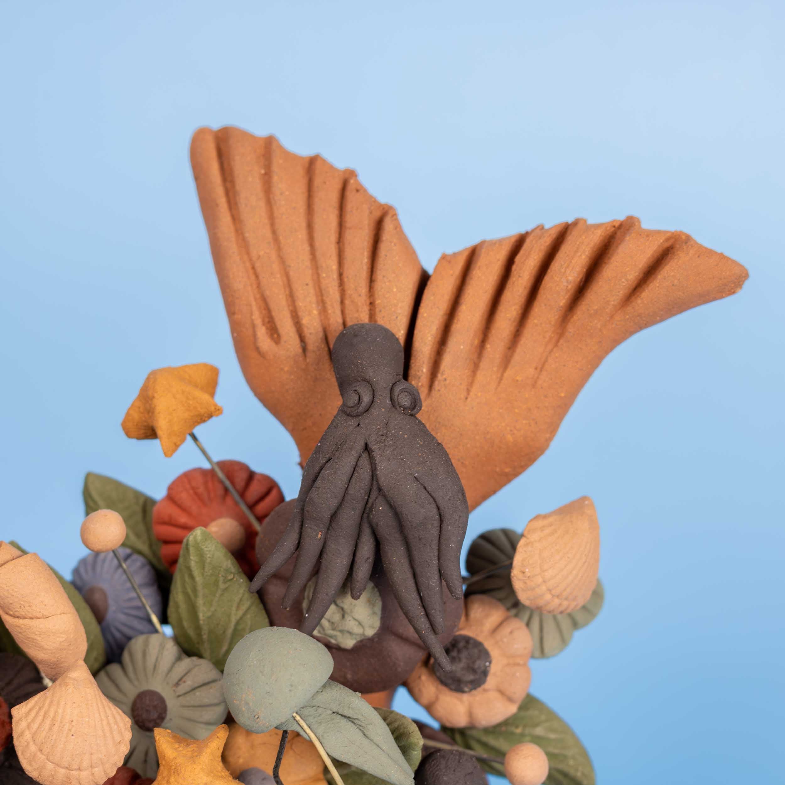 Tlanchana Barro Pigmentado Mermaid Clay Sculpture