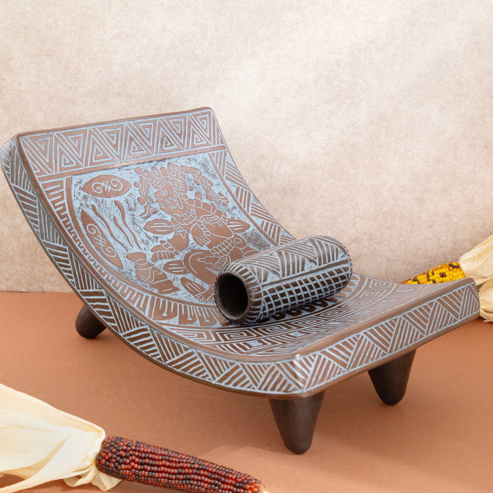 Zinapécuaro Cielo y Tierra Large Metate and Pestle Sculpture