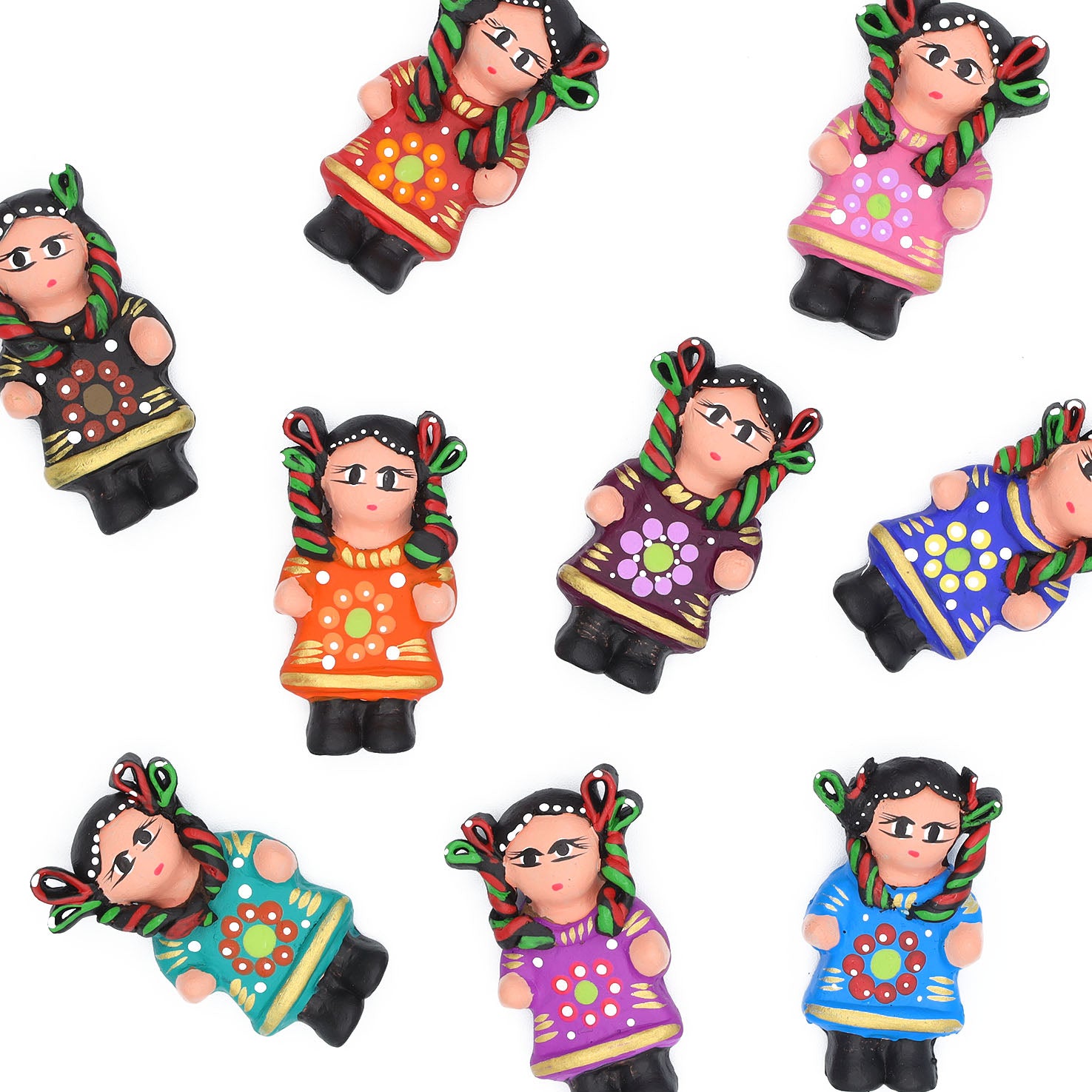 Mini Clay Mexican Doll Wall Decor