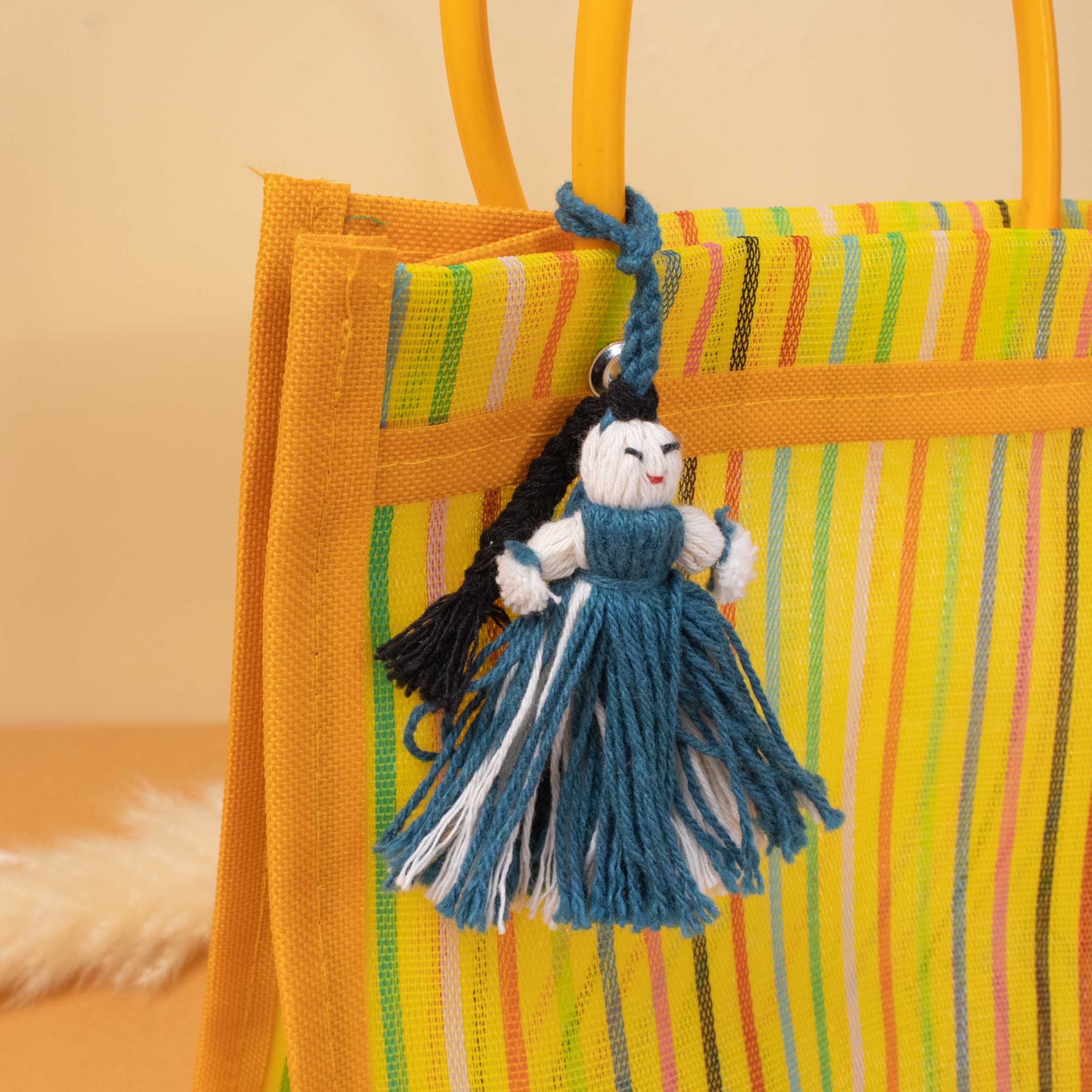 Mini Retazos Mexican Yarn Doll PomPom | Lolo Mexican Mercadito