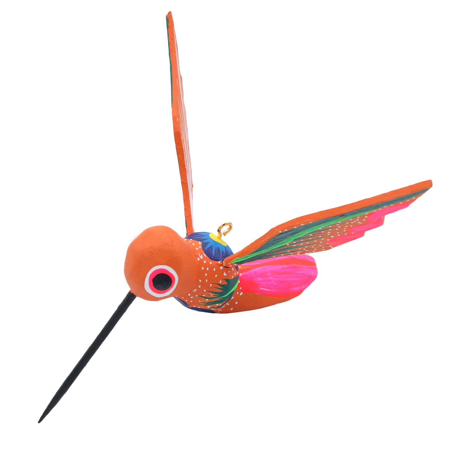 Hand Painted Hummingbird Wooden Figurine