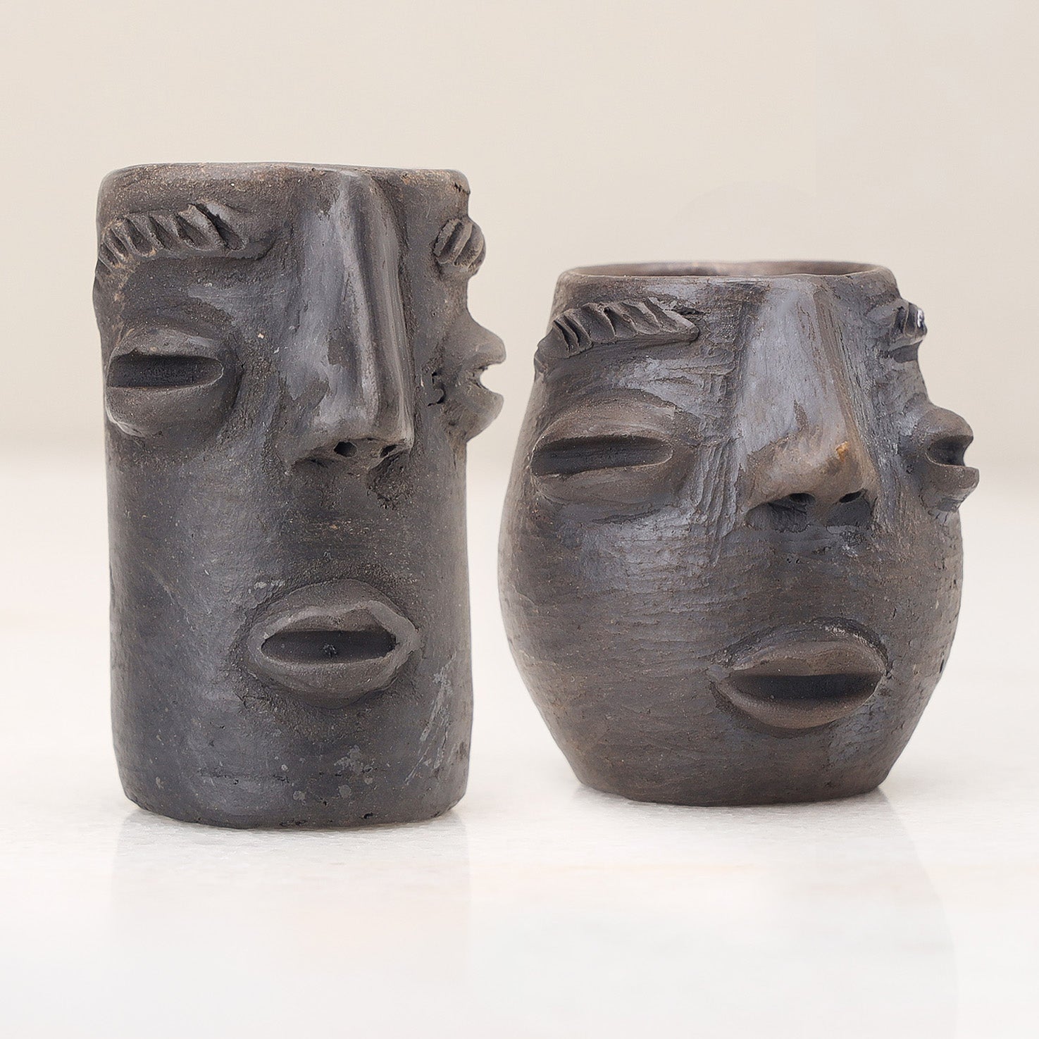 Atzompa Portrait Face Clay Mezcal Shot Glass
