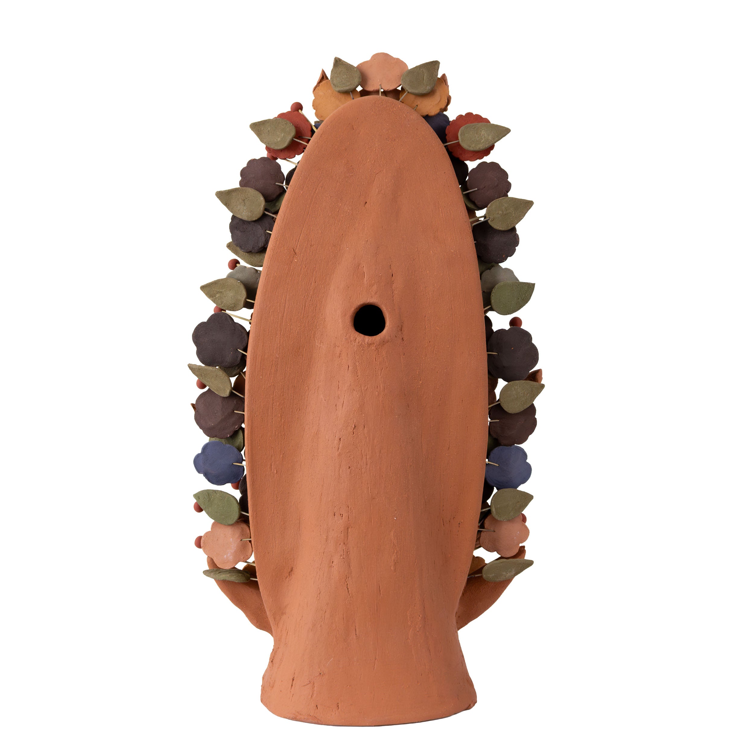 Virgen de Guadalupe Barro Pigmentado Clay Sculpture