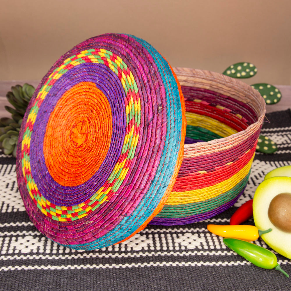 Multicolor Palm Woven Tortilla/Bread Basket