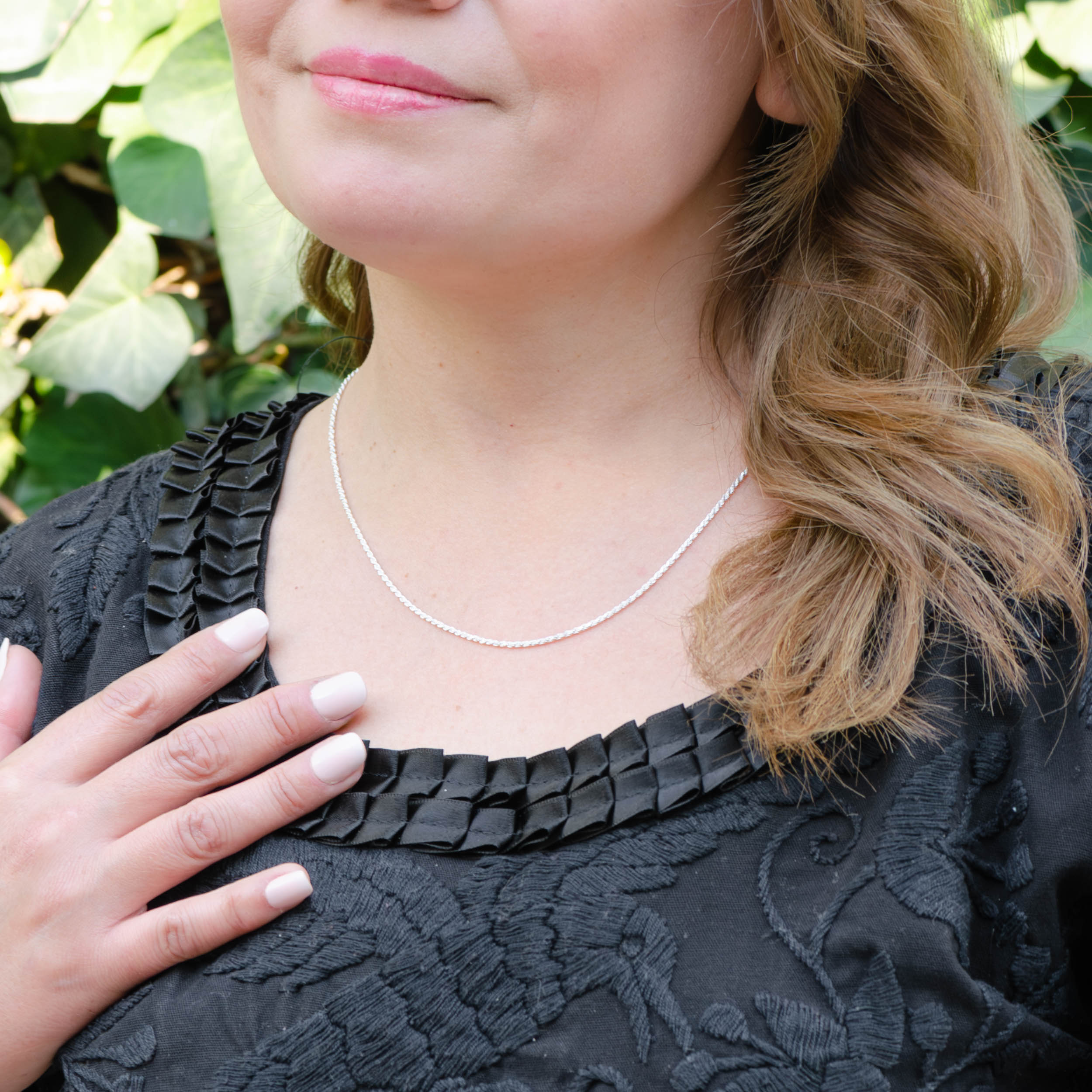 Sterling Silver Cable Rope Chain Necklace