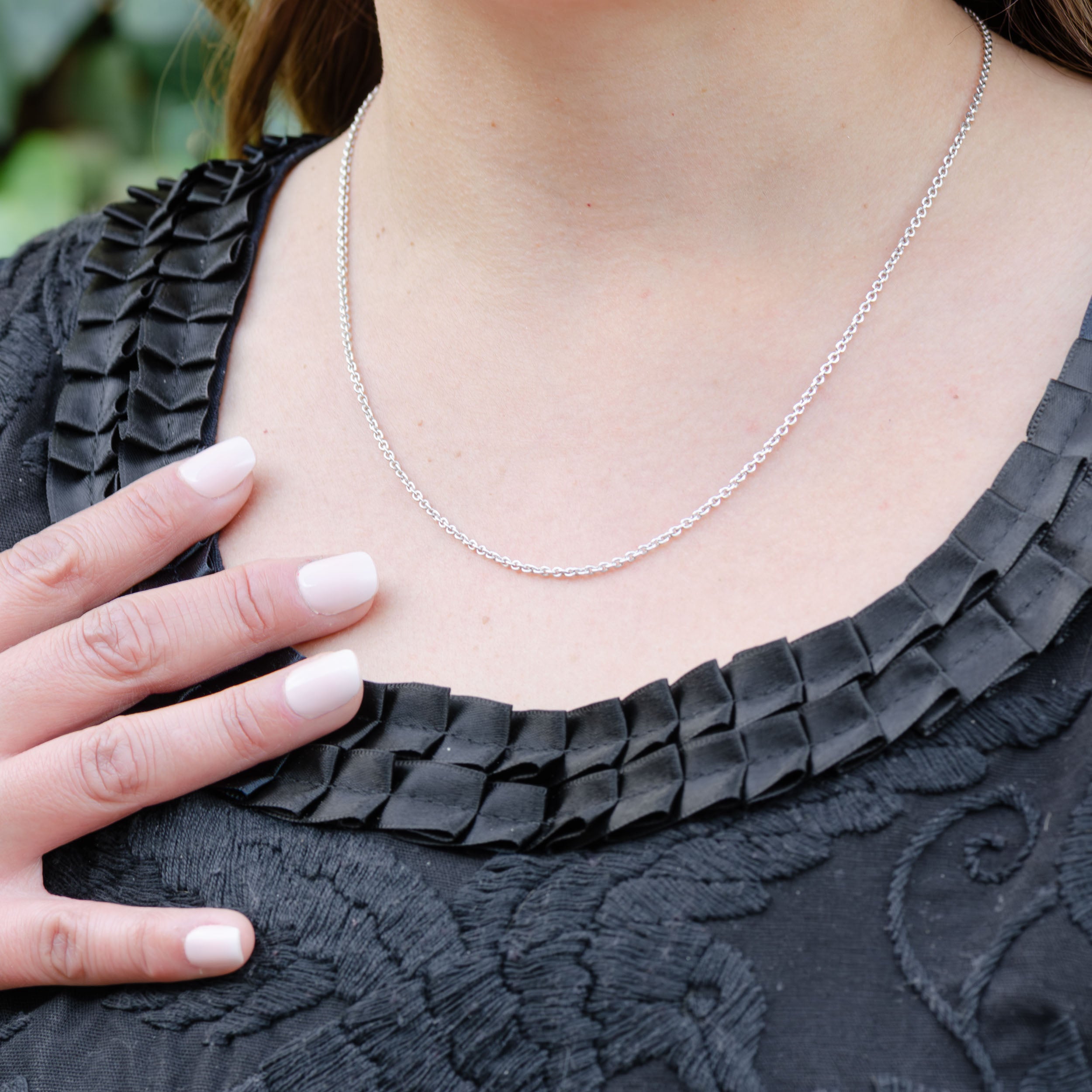 Sterling Silver Oval Chain Necklace
