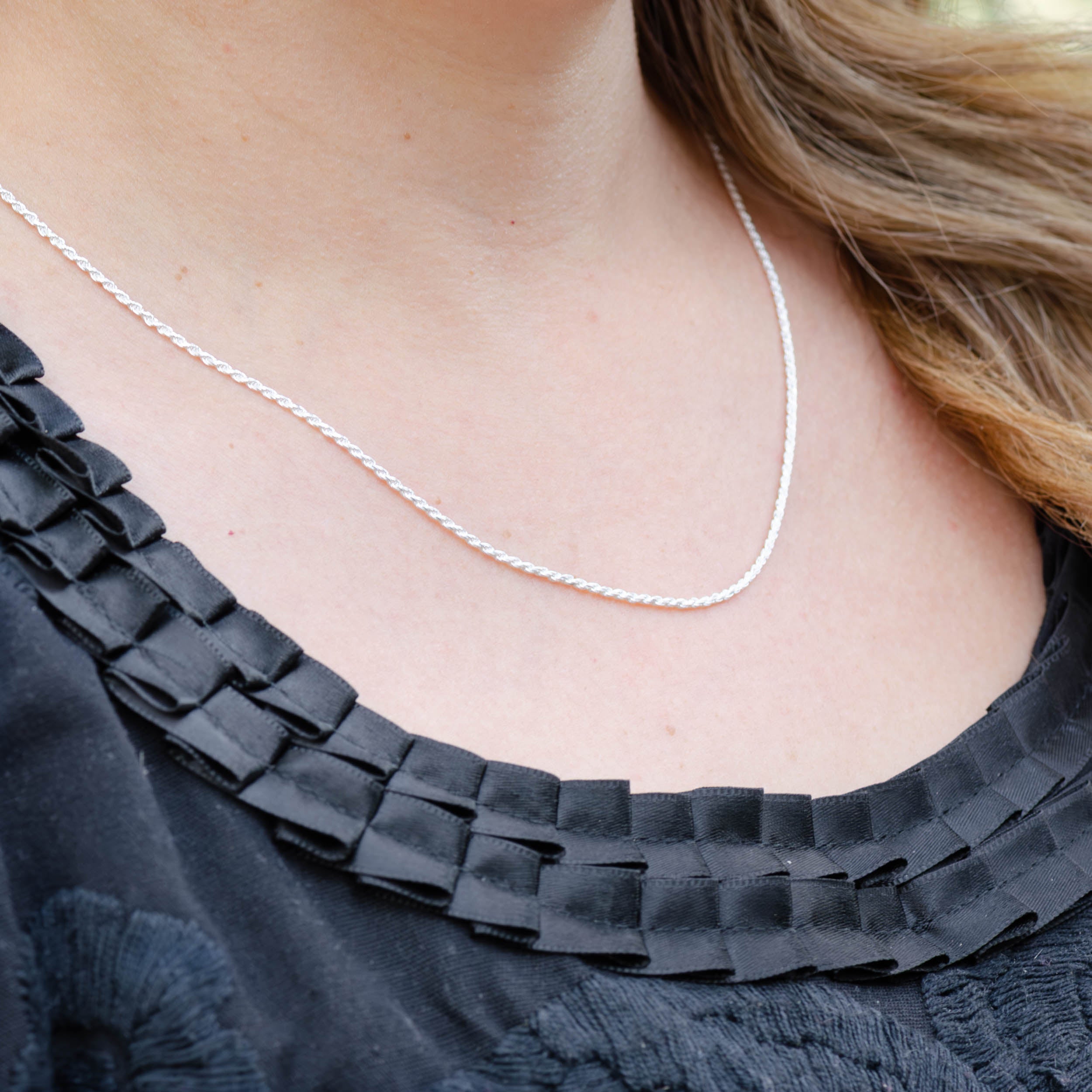 Sterling Silver Cable Rope Chain Necklace