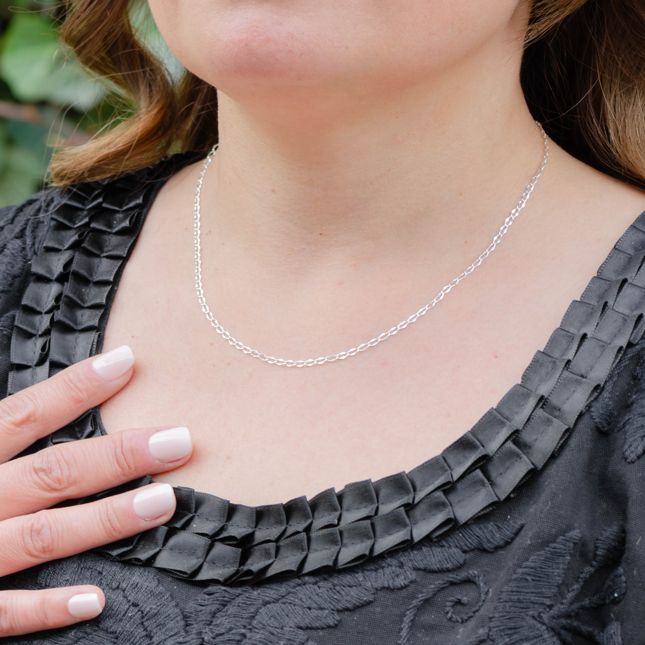 Sterling Silver Link Curb Chain Necklace