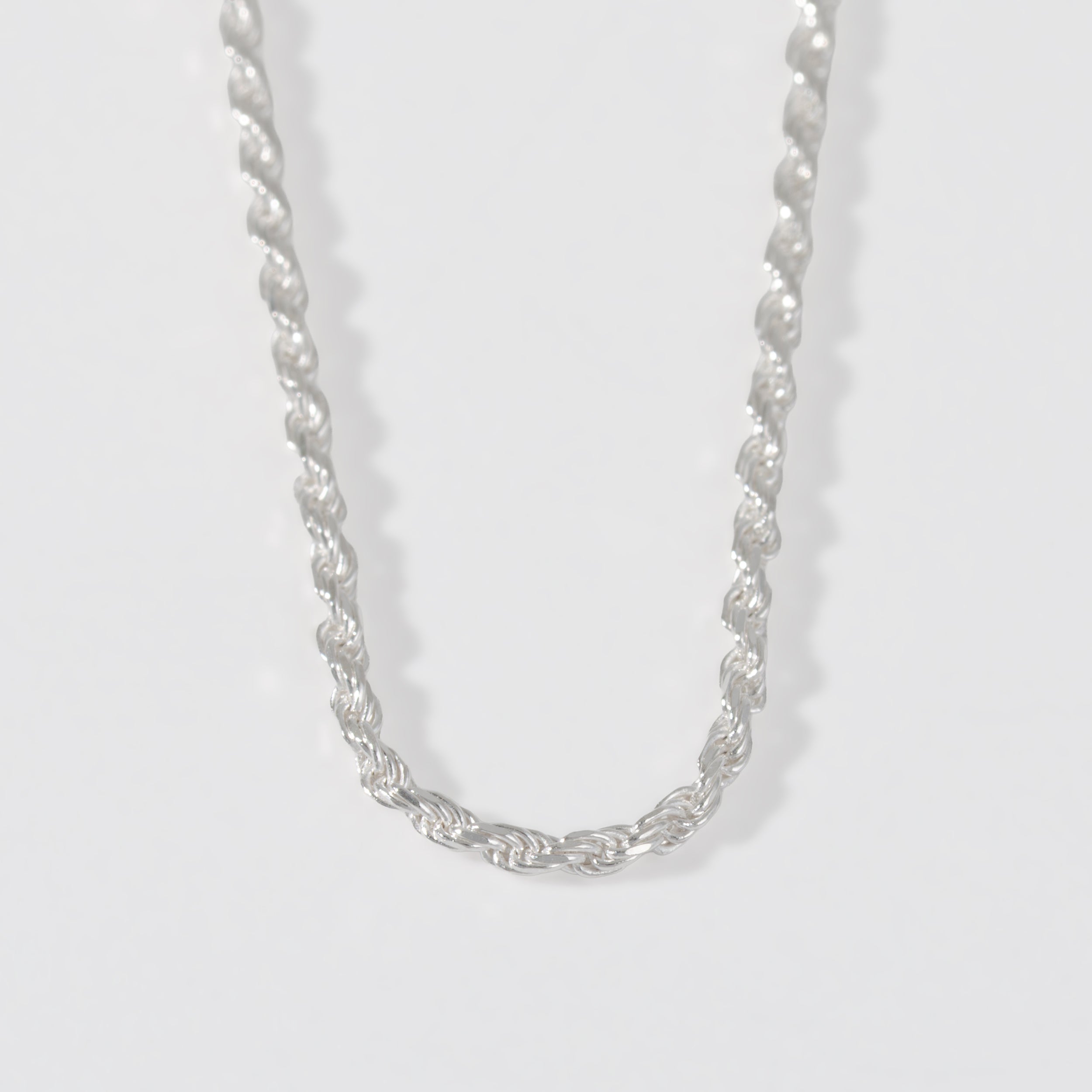 Sterling Silver Cable Rope Chain Necklace