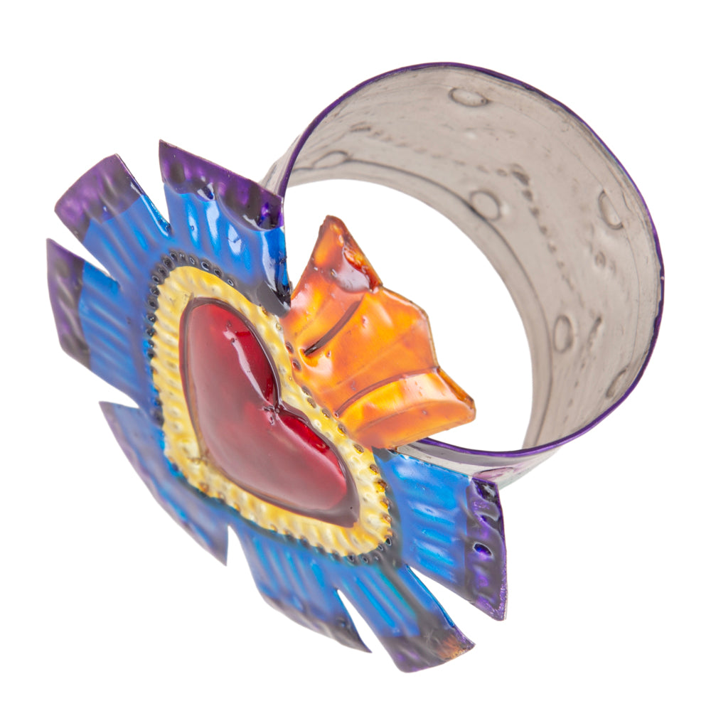 Color Heart Tin Art Milagro Napkin Ring