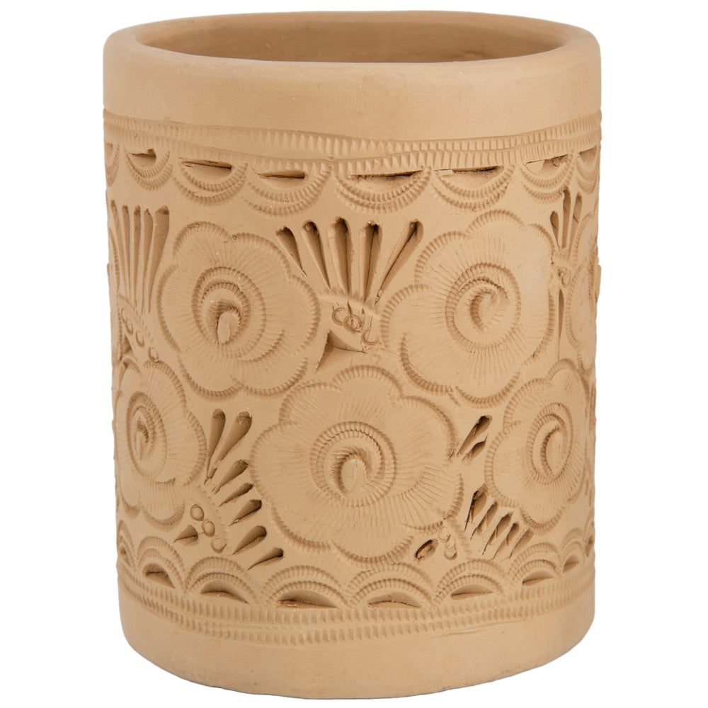 Natural Clay Carved Planter