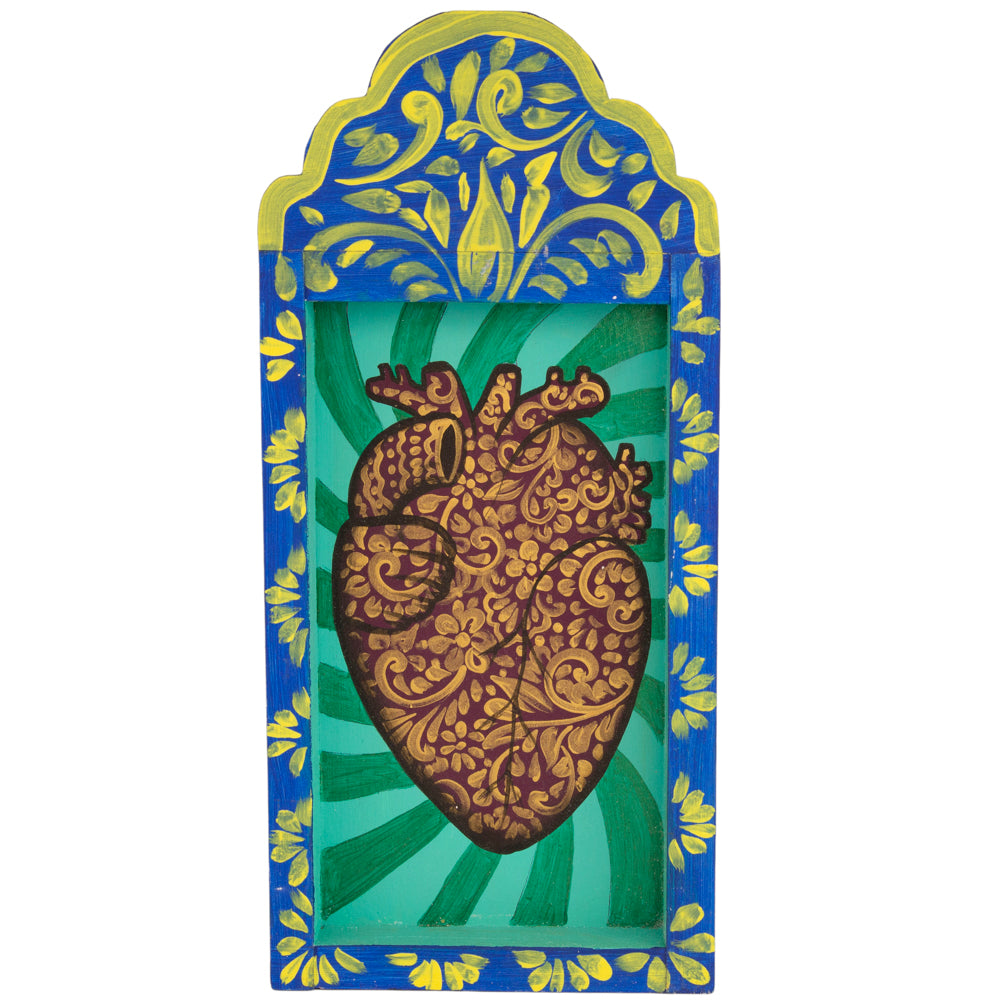 Hearts Hand-Painted Wooden Nicho Frames
