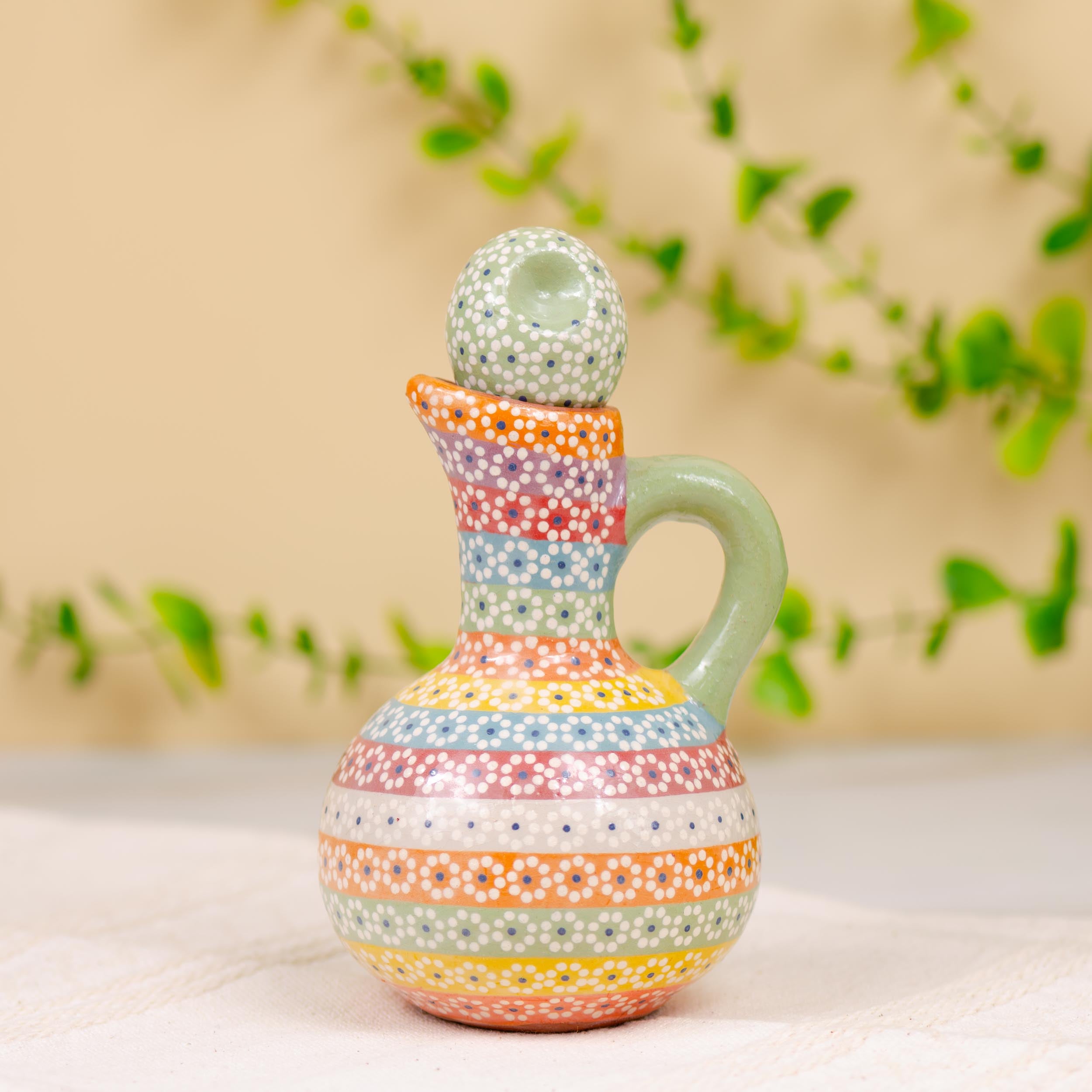 Capula Small Clay Oil Cruet | Lolo Mexican Mercadito