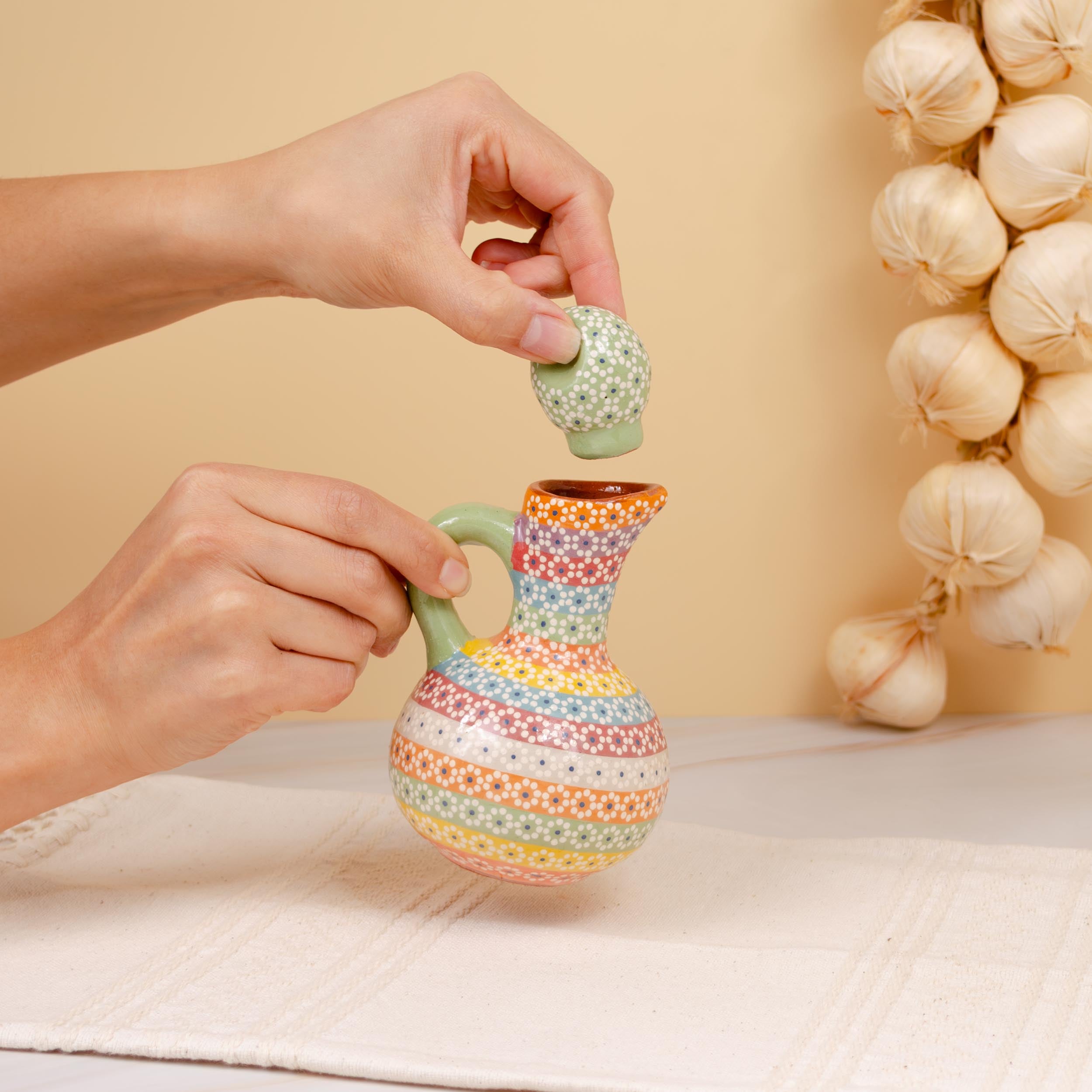 Capula Small Clay Oil Cruet