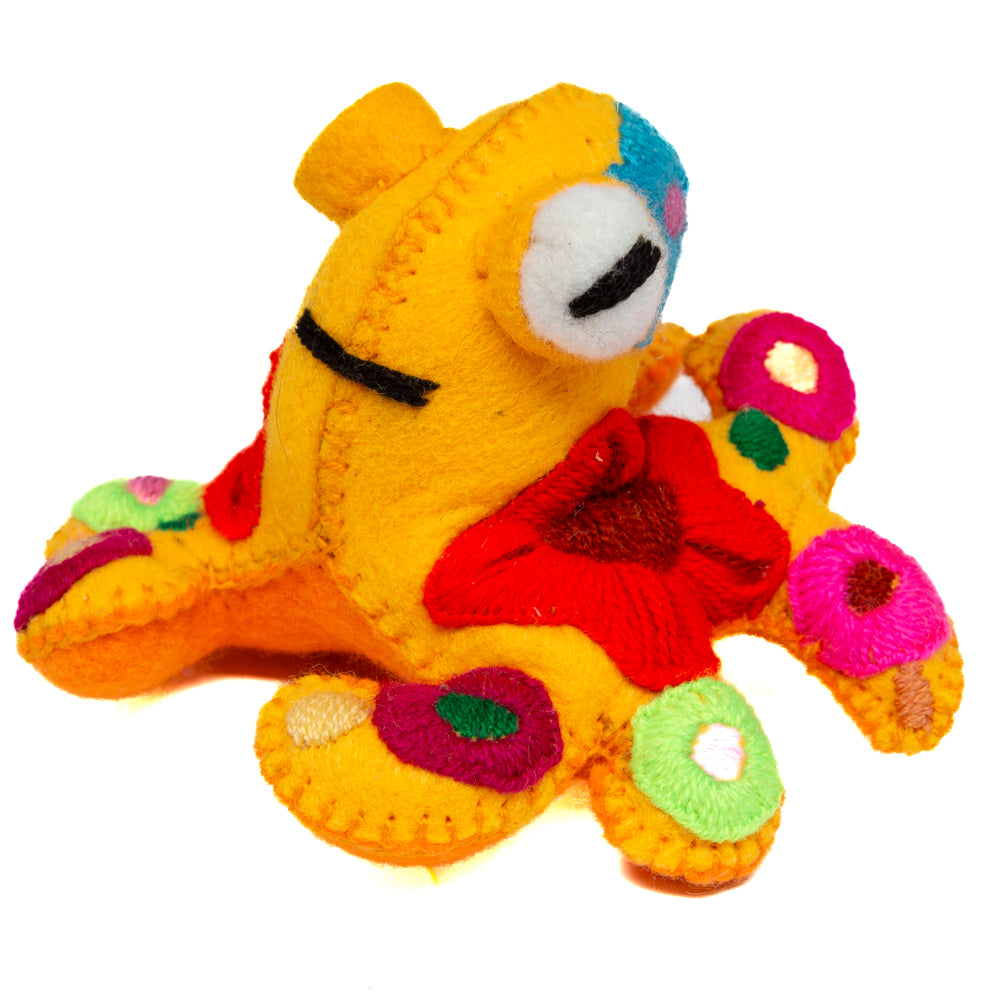 Octopus Hand-Embroidered Stuffed Animal
