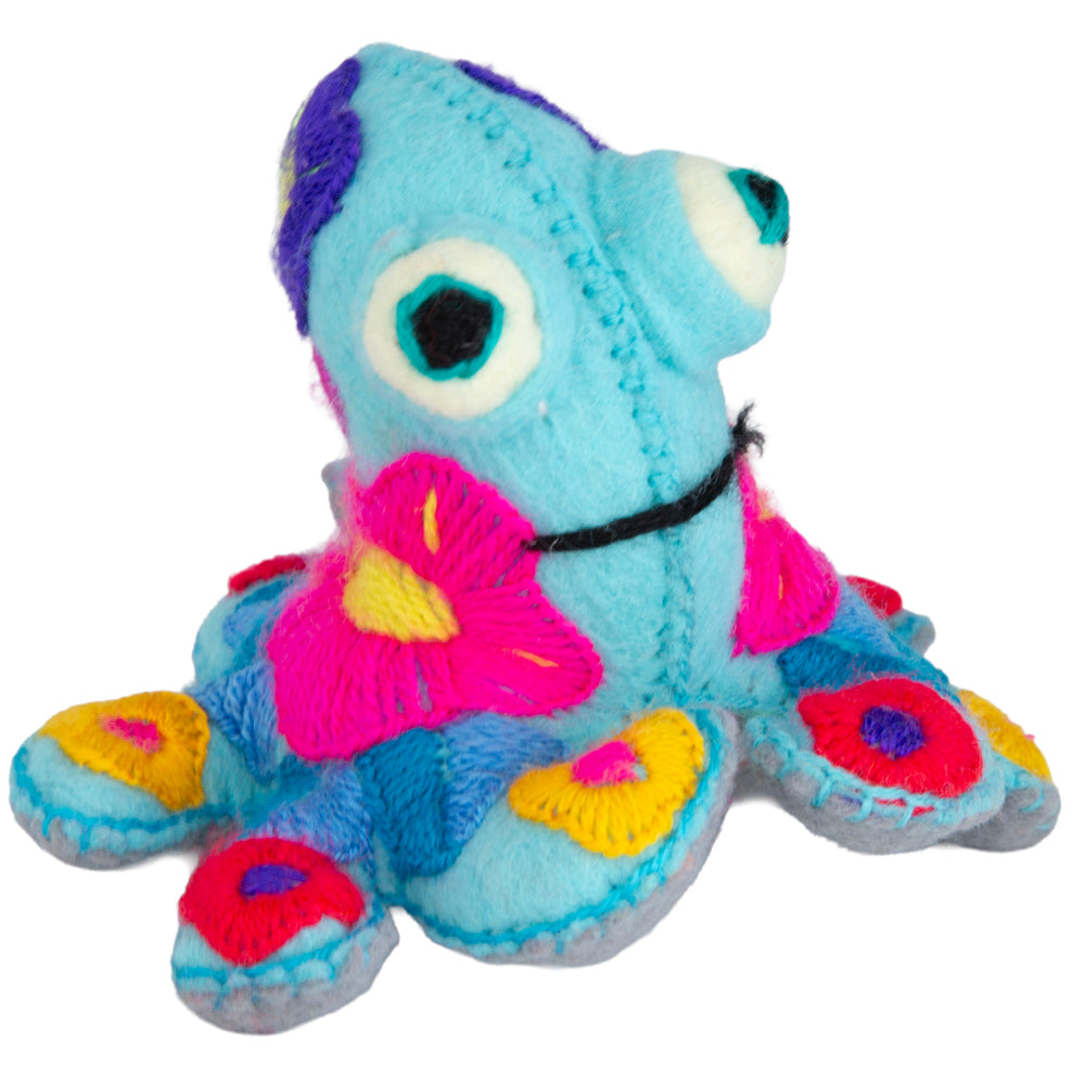 Octopus Hand-Embroidered Stuffed Animal