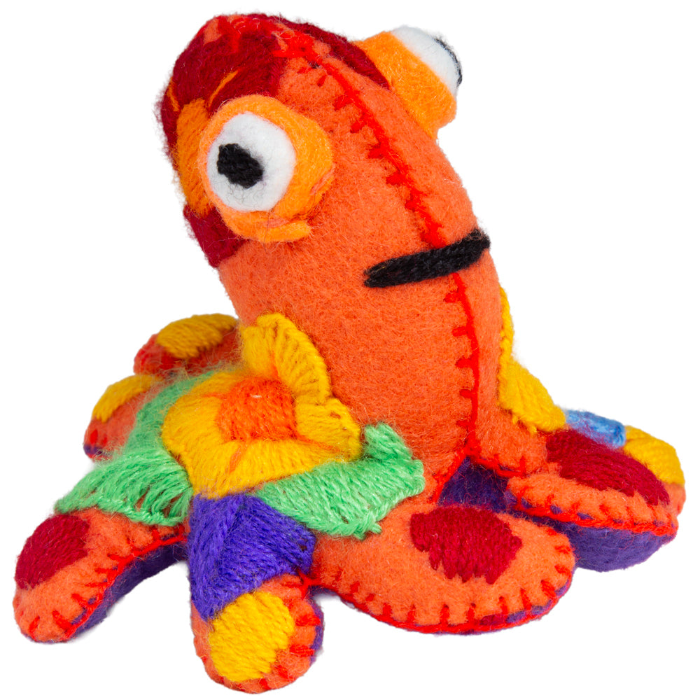 Octopus Hand-Embroidered Stuffed Animal