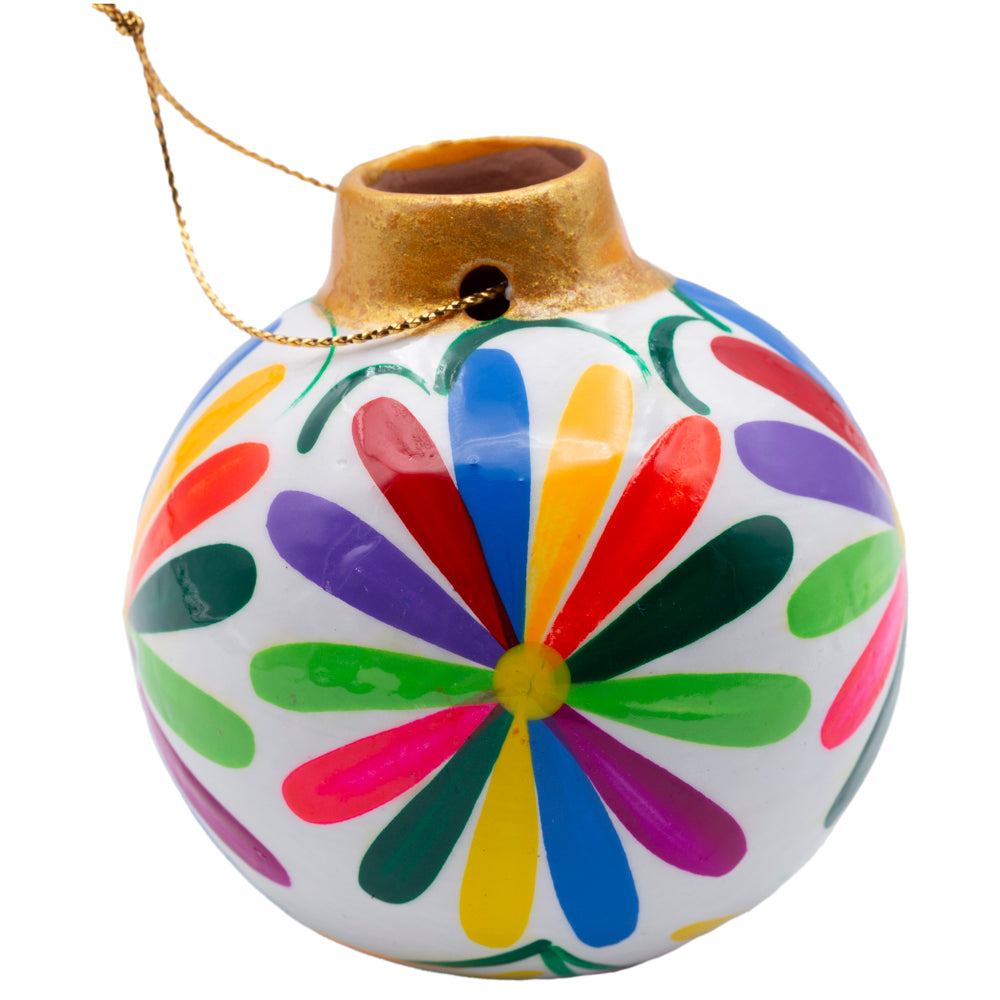Multicolor Flower Clay Christmas Ornament