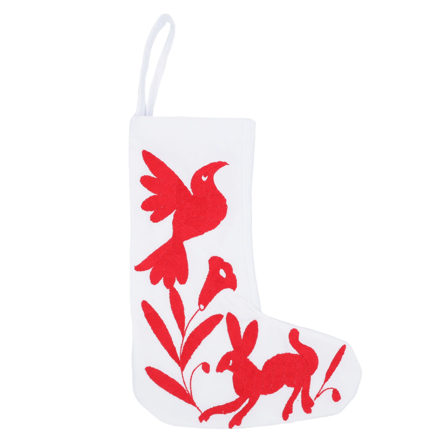Christmas Otomí Embroidered Stocking