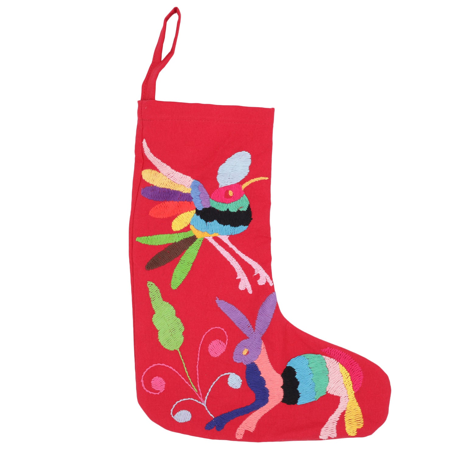 Christmas Otomí Embroidered Stocking
