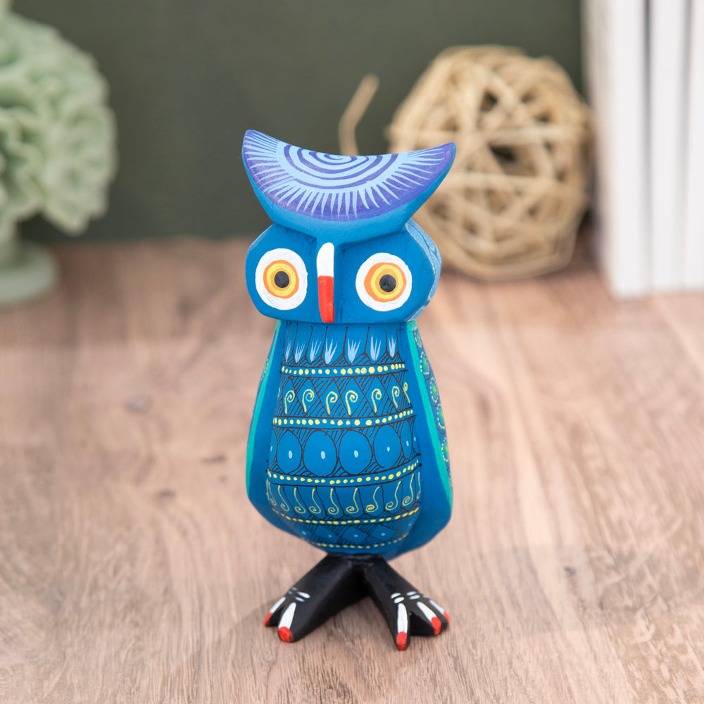 La Bruja Large Owl Alebrije with Frets