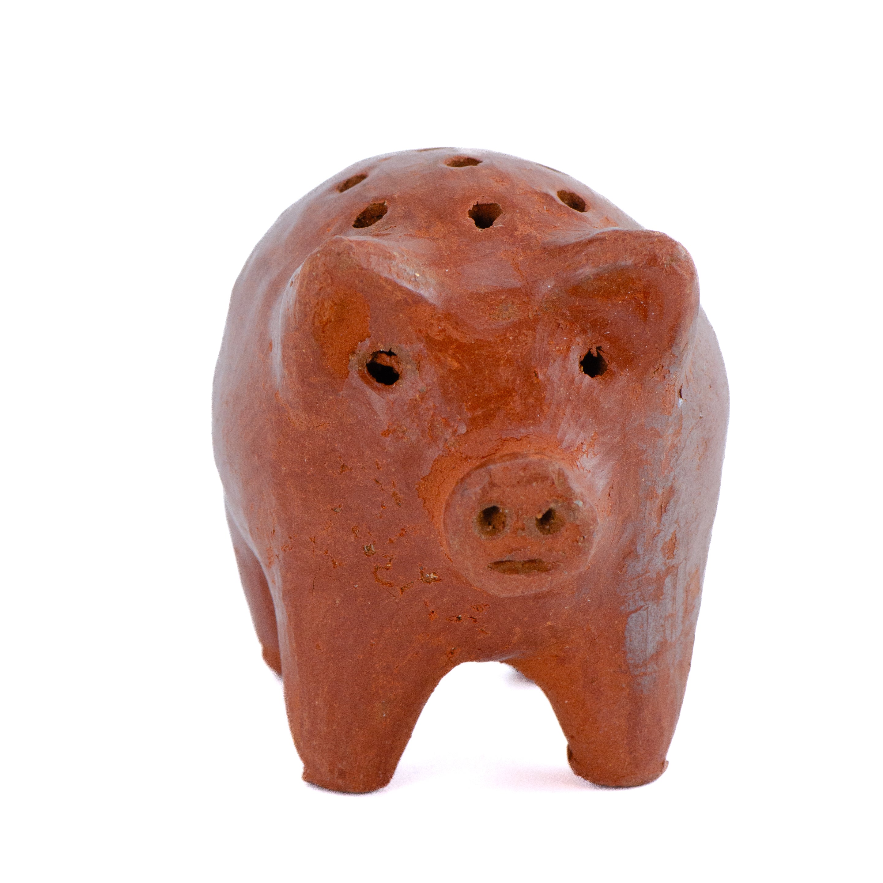 Red Clay Terracotta Cochinito Toothpick Holder