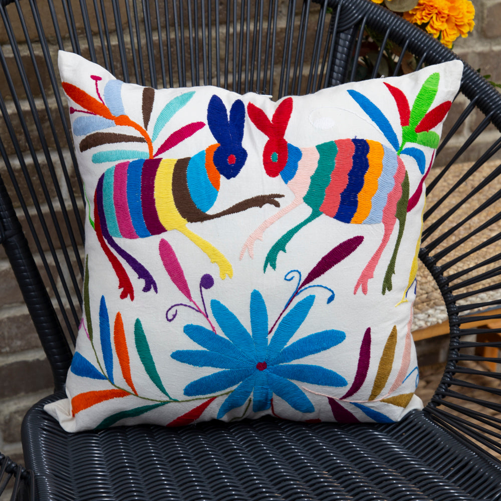 Otomí Hand-Embroidered Pillow Covers