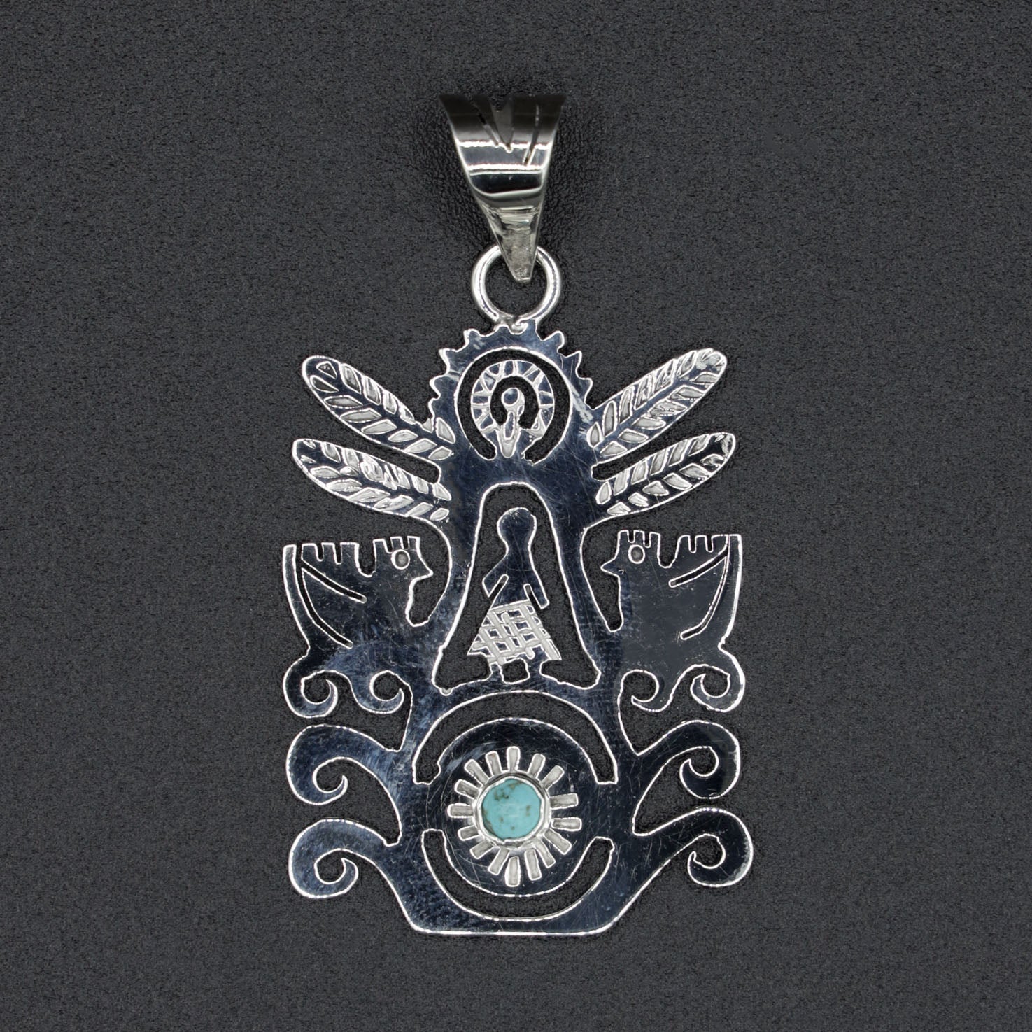 Sterling Silver Eternal Blue Tree of Life Pendant