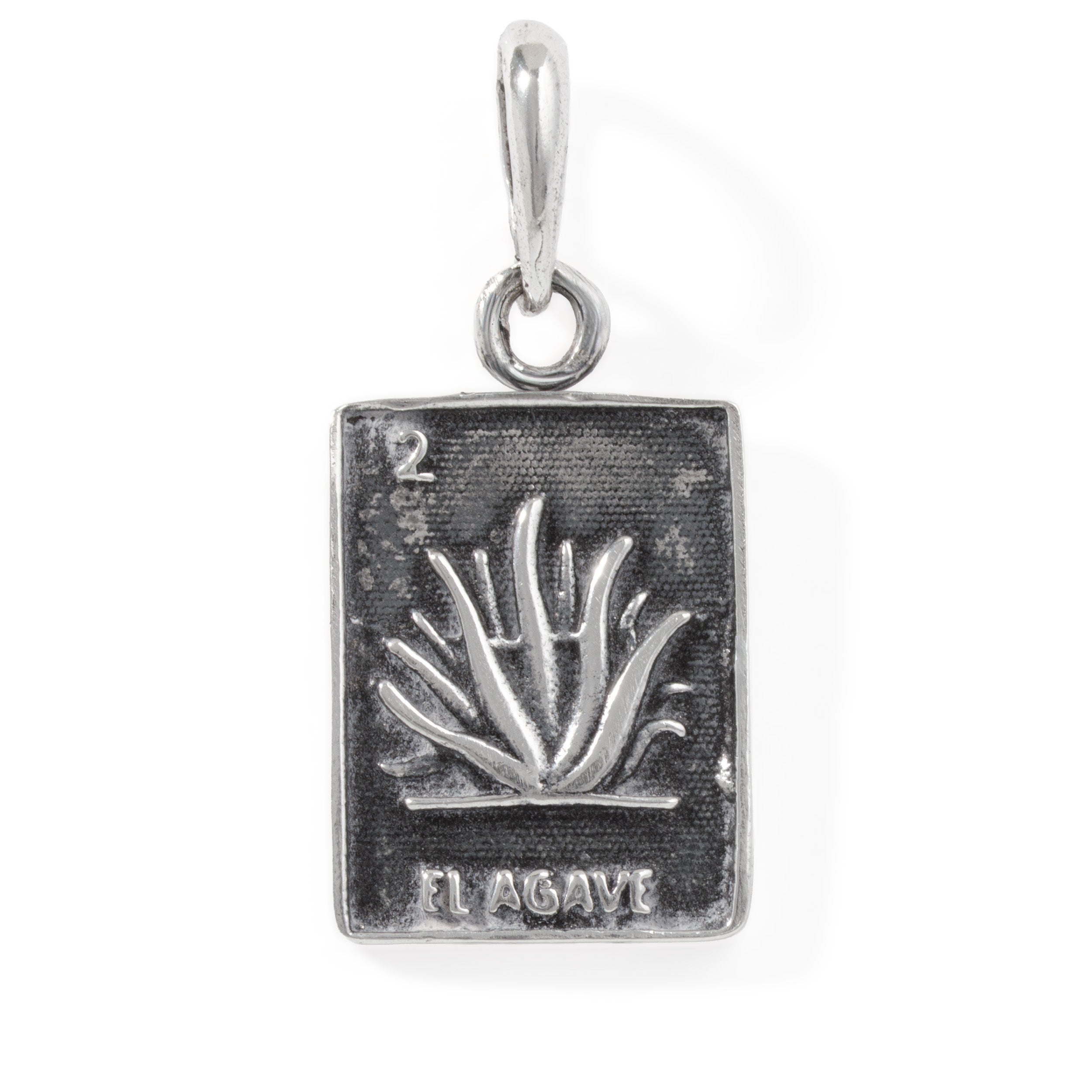 Sterling Silver Lotería El Agave Pendant