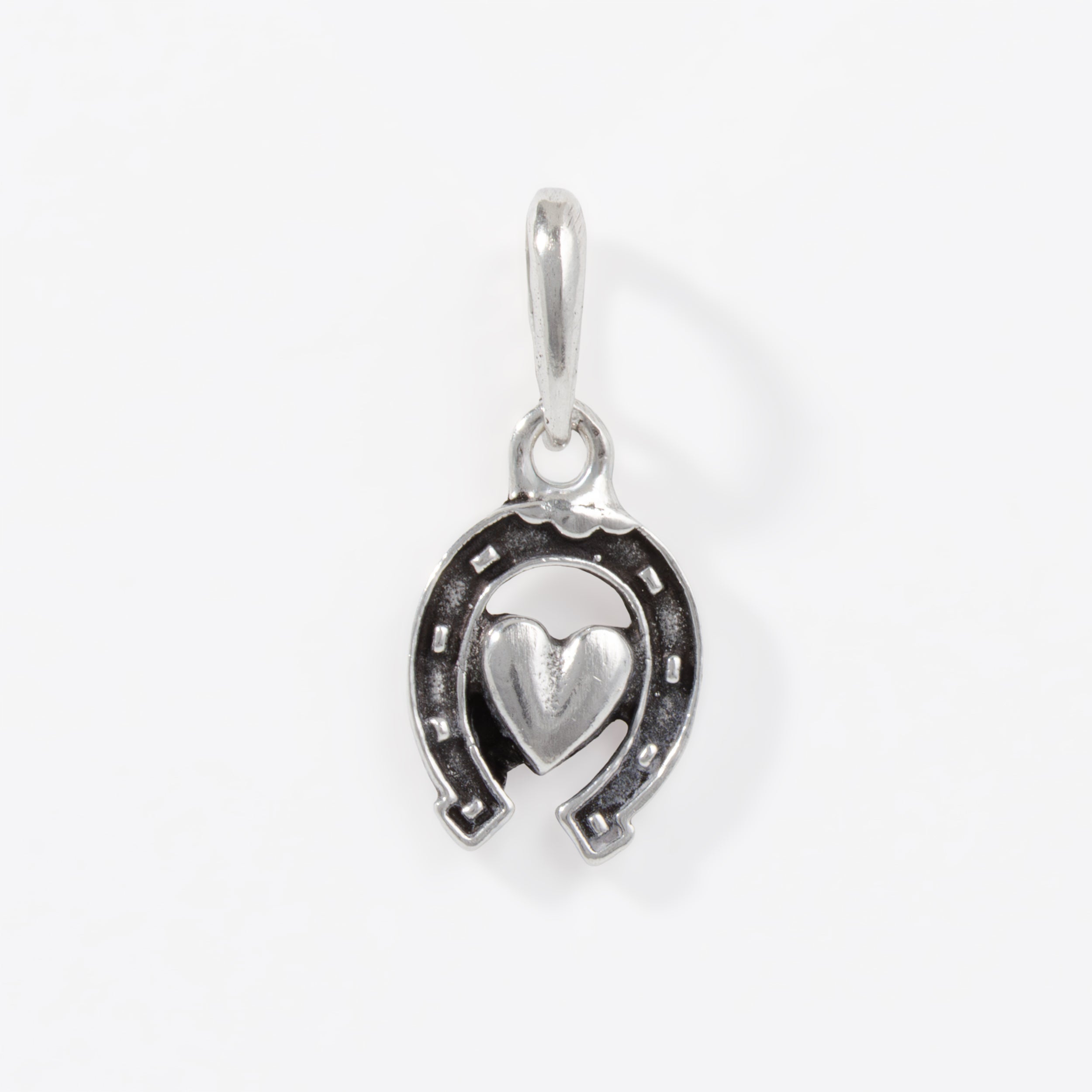 Sterling Silver Horseshoe Heart Pendant