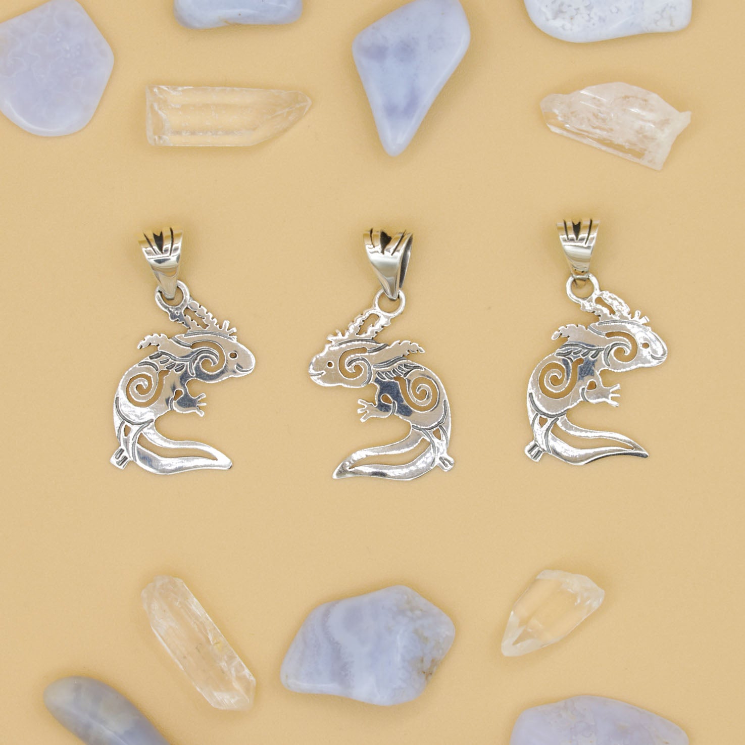 Sterling Silver Delicate Axolotl Pendant