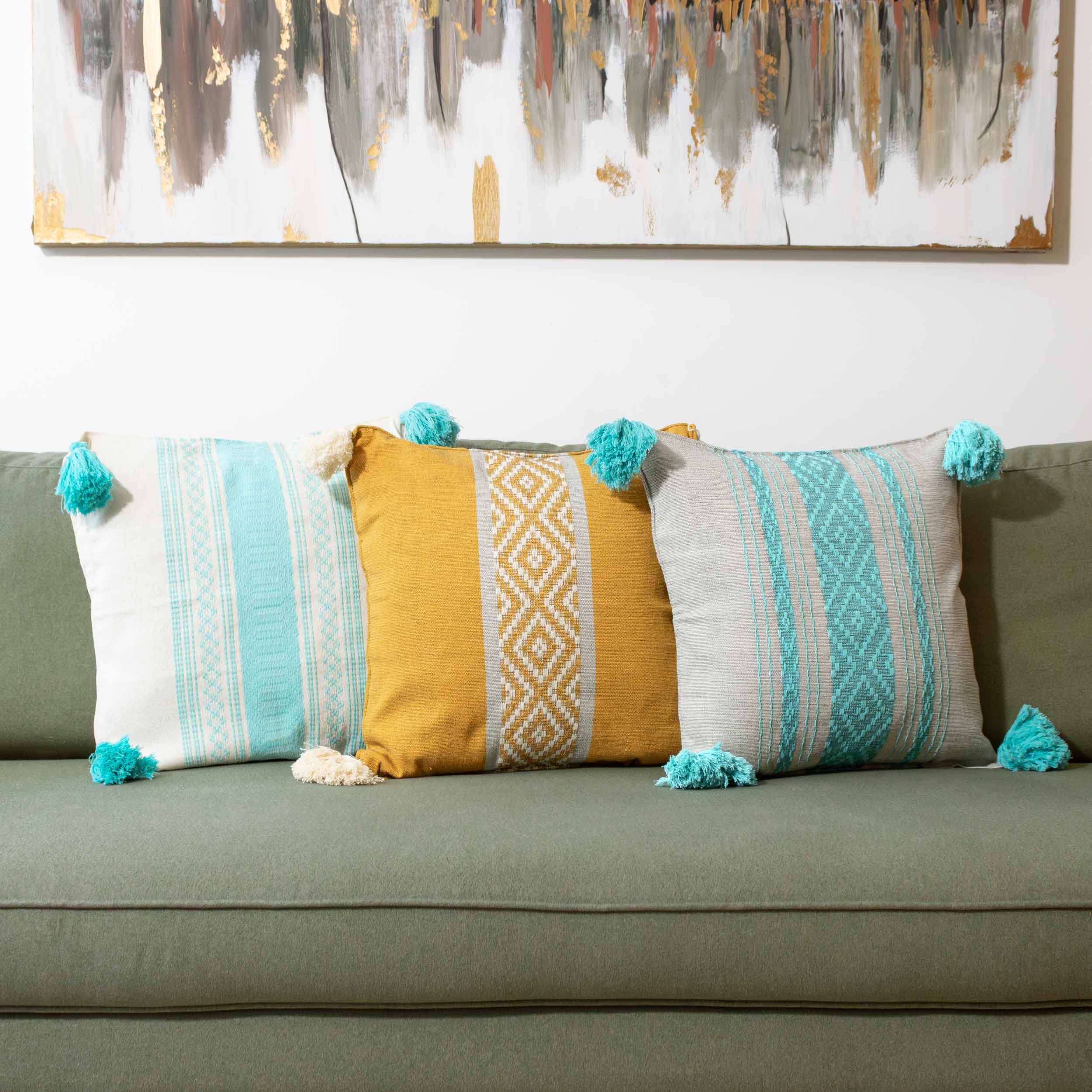 Pedal Loom Textured Lines Pillow Cover, 20" x 20"