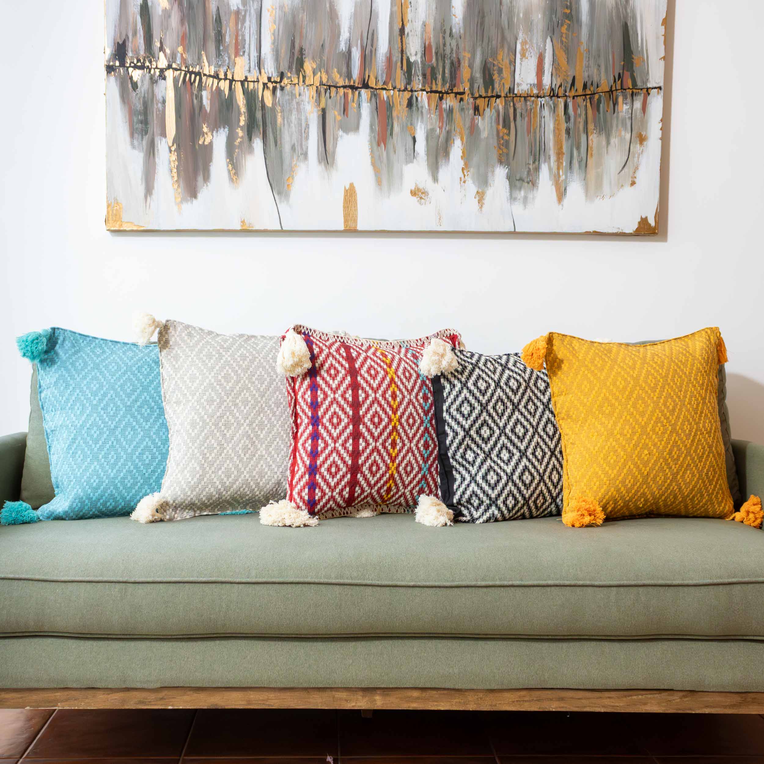 Pedal Loom Textured Diamond Pillow Cover, 20" x 20"