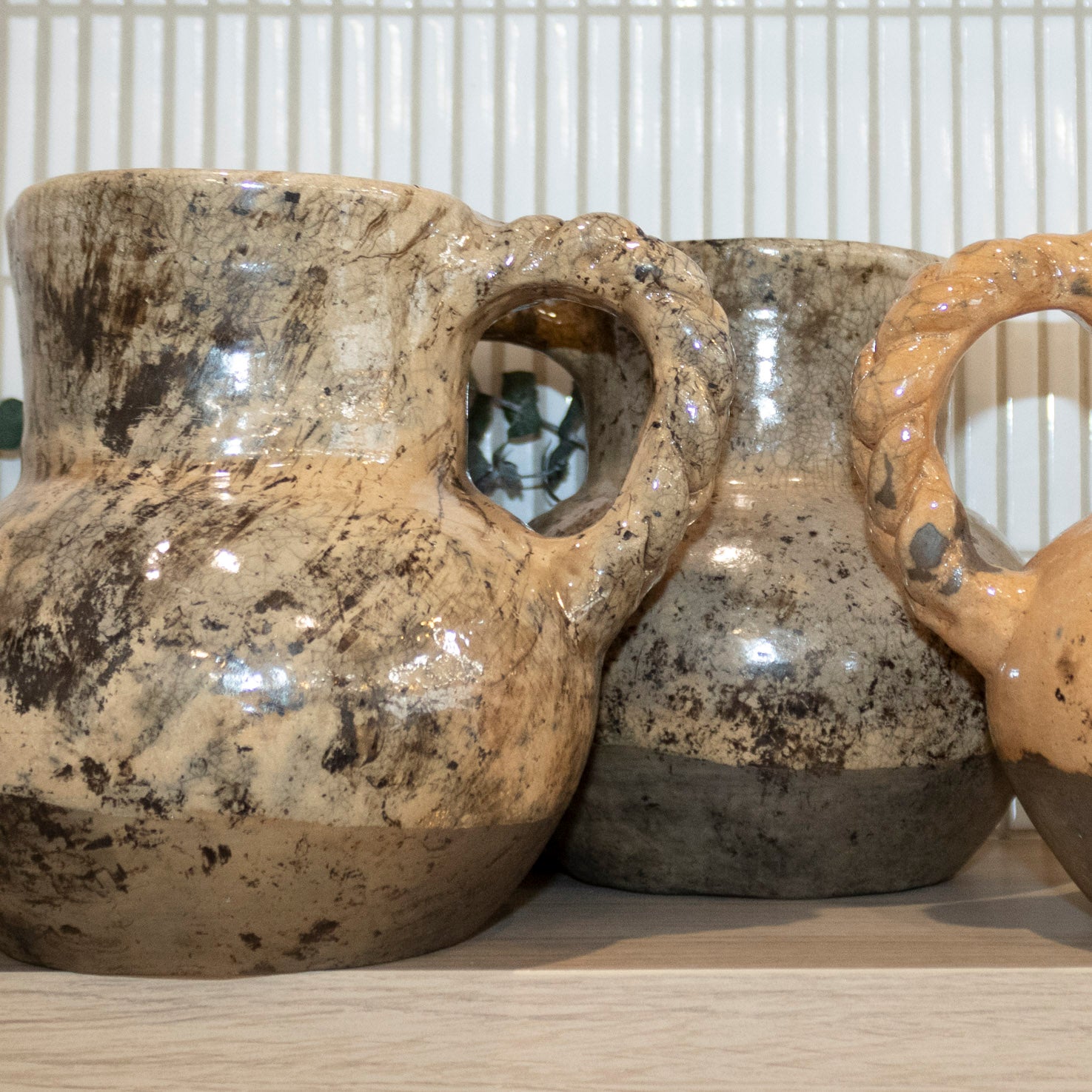 Atzompa Clay Half-Glazed Pitcher