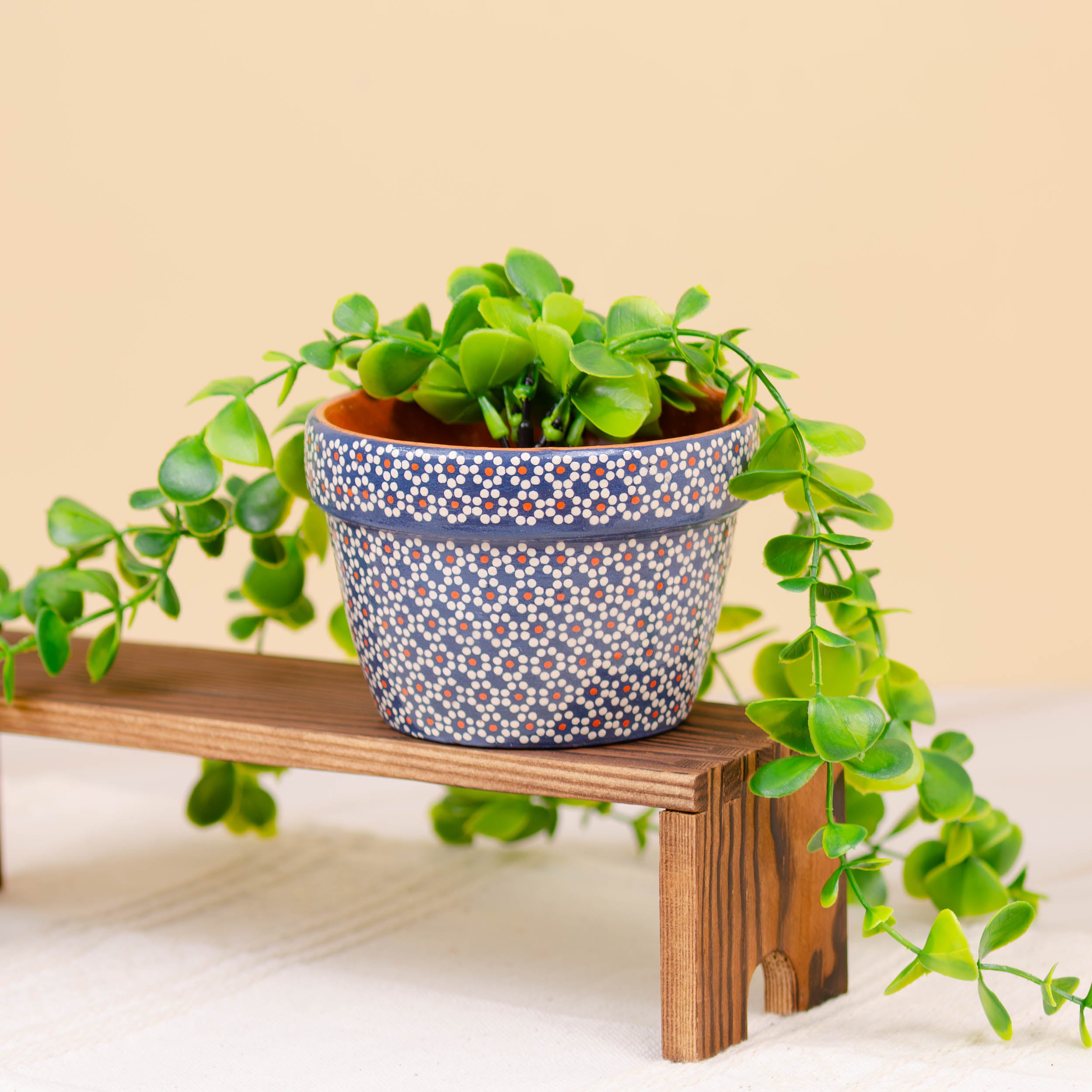 Capula Hand-Painted 4" Clay Planter