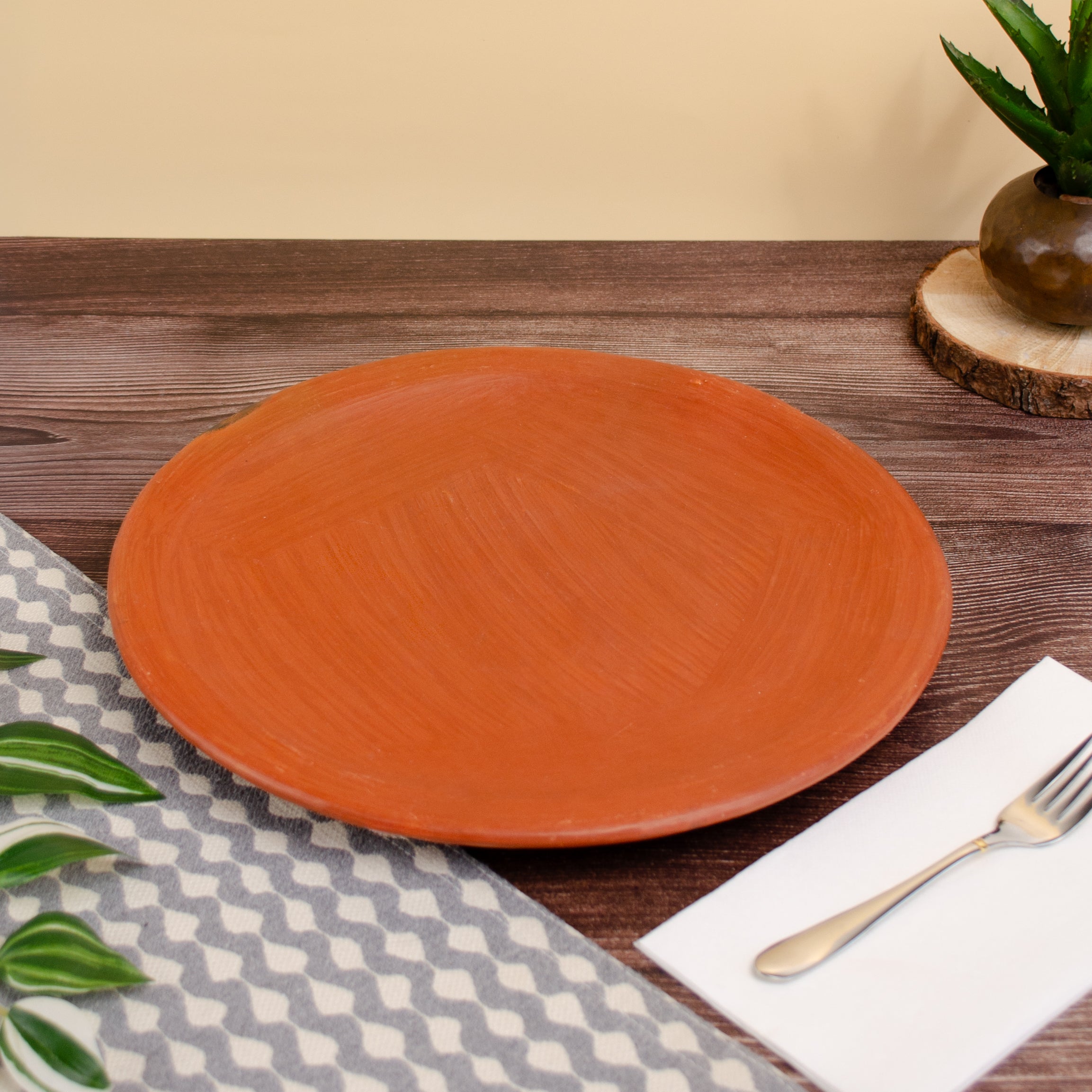 Red Clay Terracotta Dinner Plate