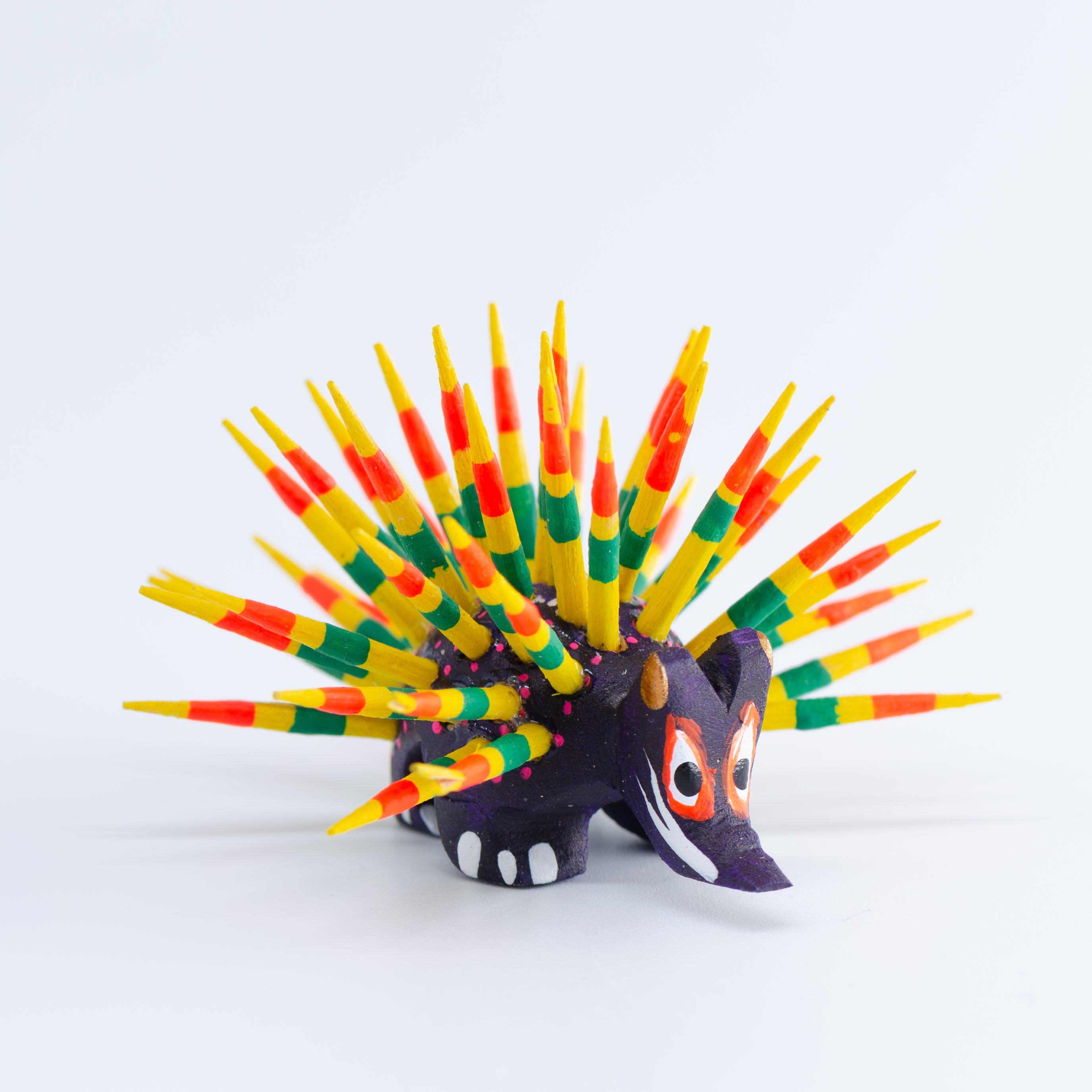 Hand Painted Porcupine Wooden Figurine Alebrije