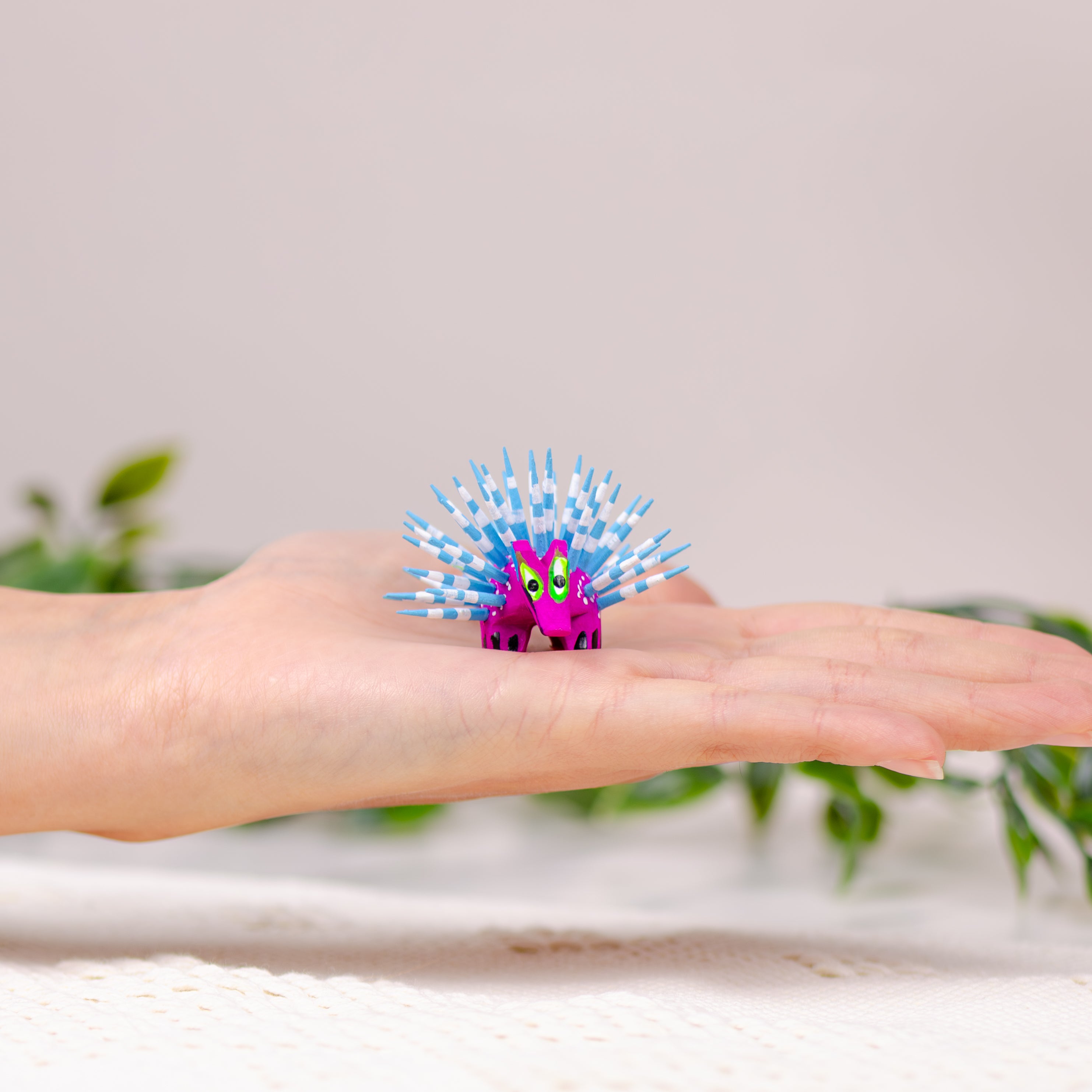 Hand Painted Porcupine Wooden Figurine Alebrije
