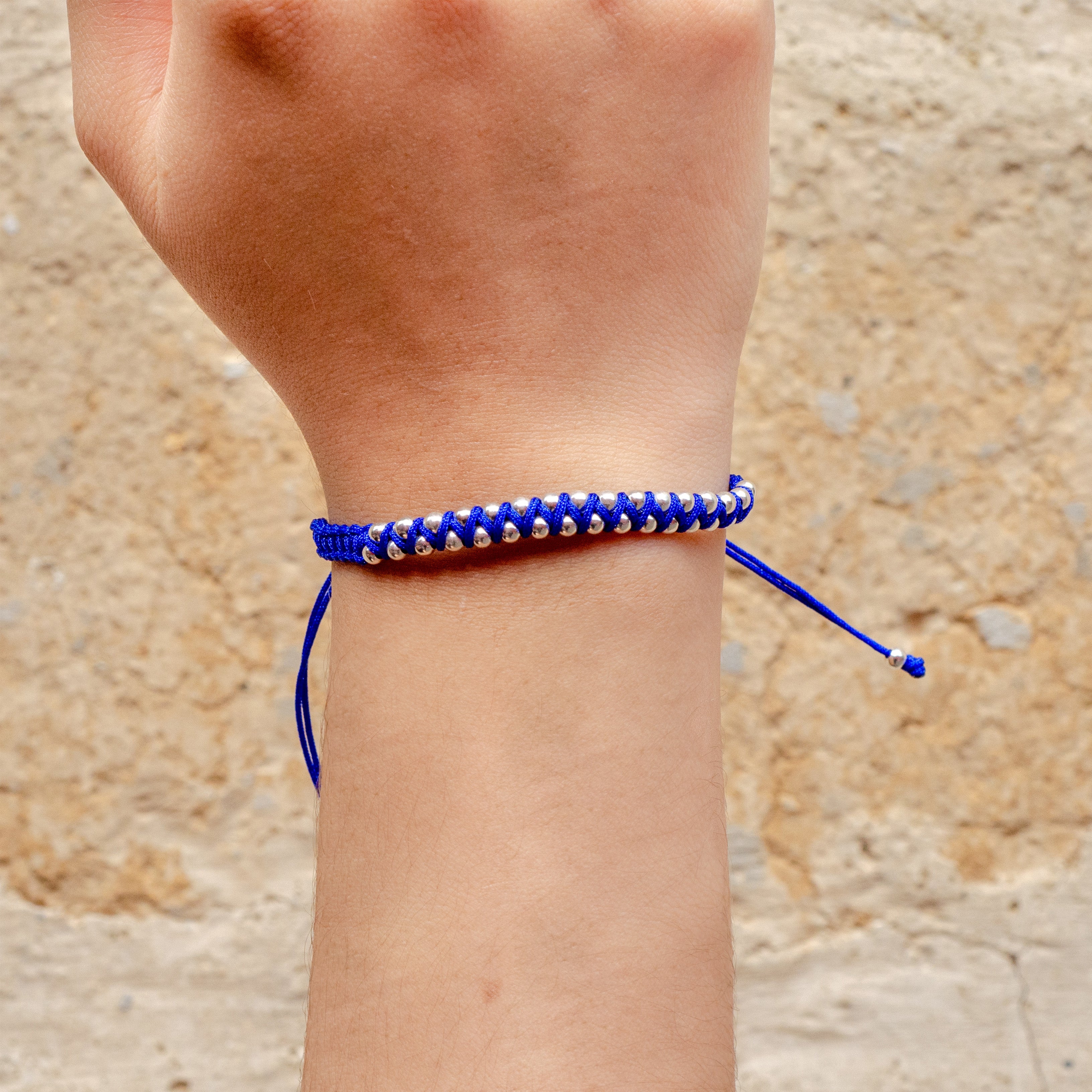 Garita Woven Bracelet with Sterling Silver Beads